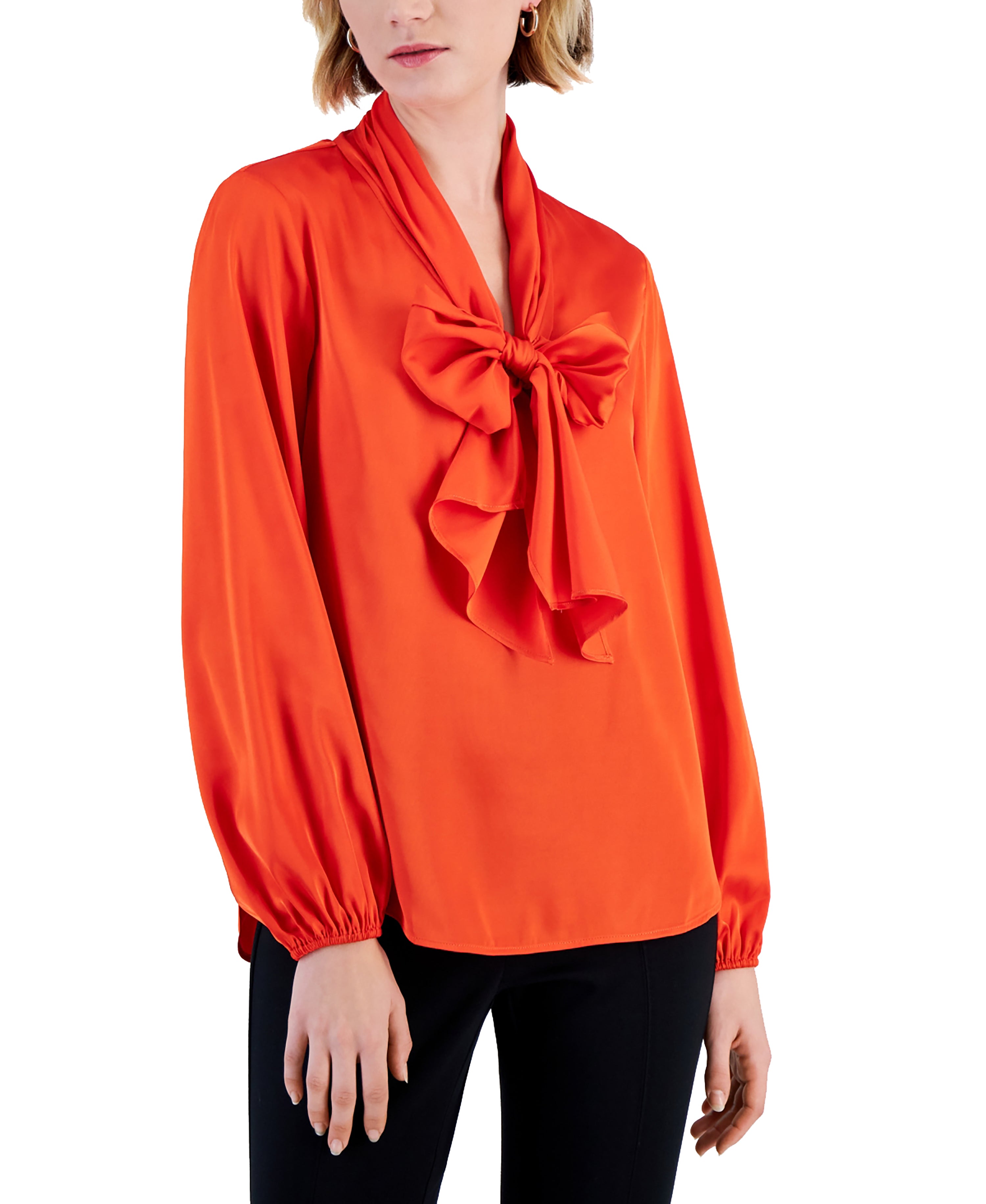Women's Bow-Tie Long-Sleeve Signature Blouse