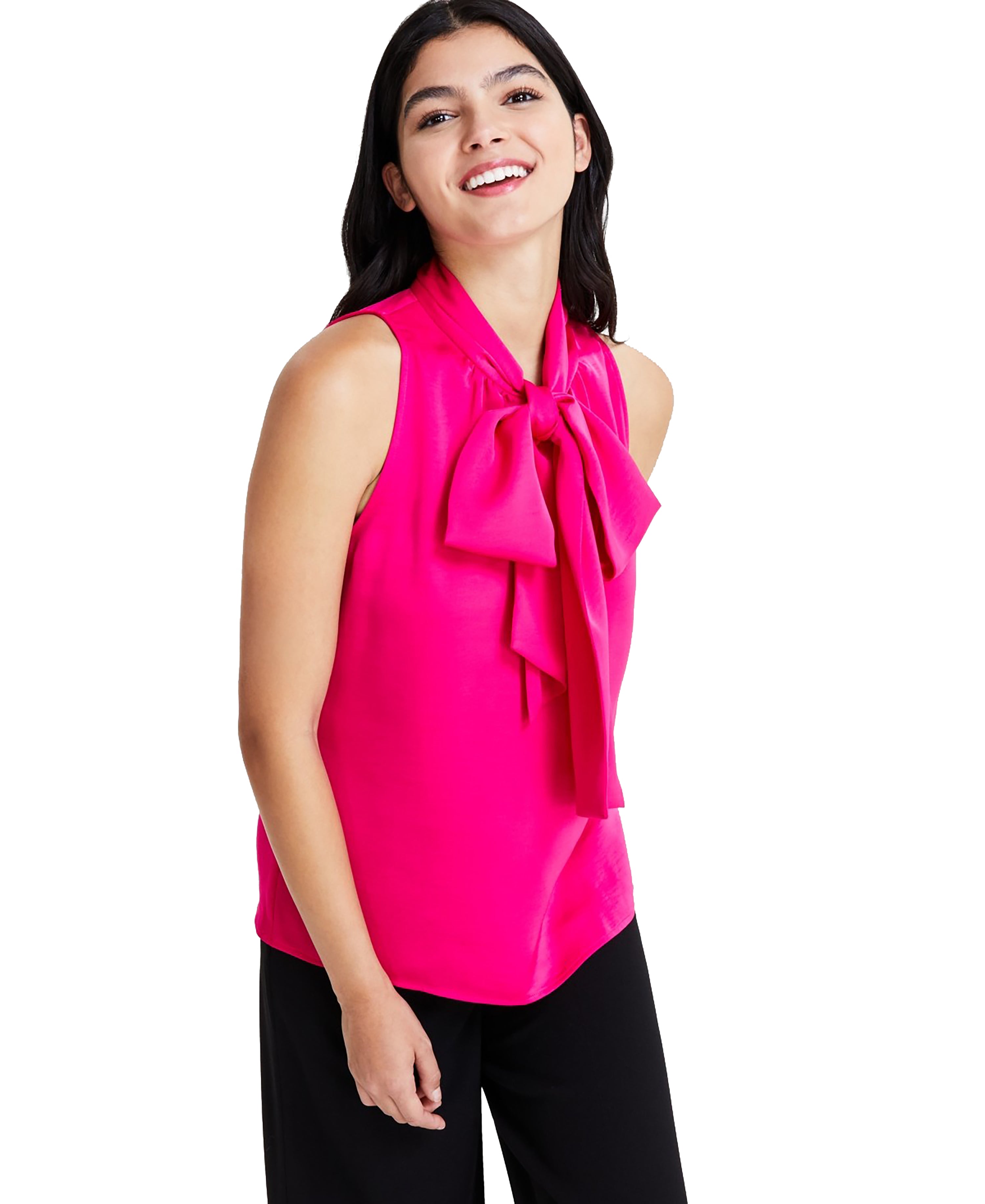 Women's Sleeveless Tie-Neck Signature Blouse