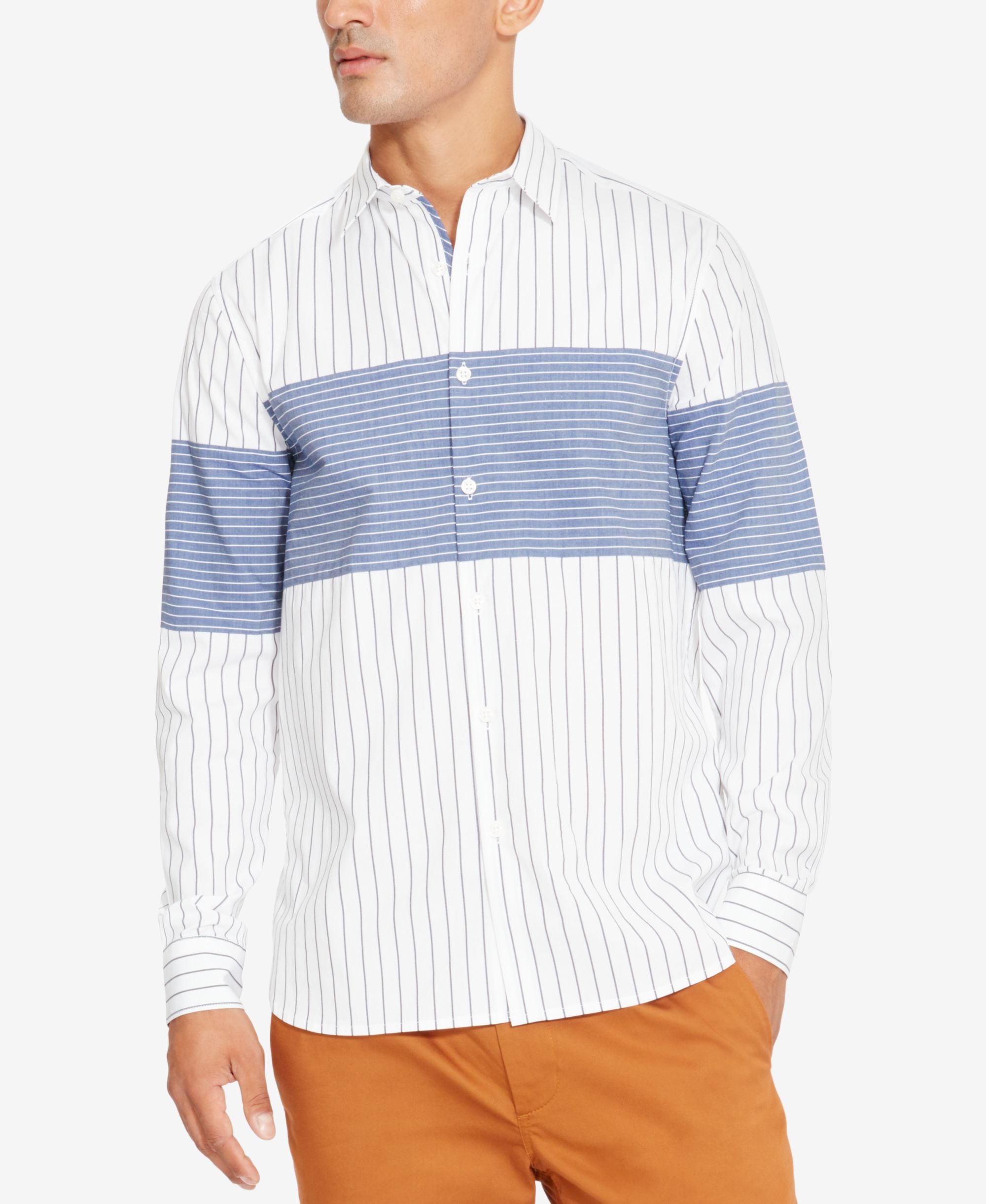 Kenneth Cole New York Mens Combo Stripe Modern Shirt