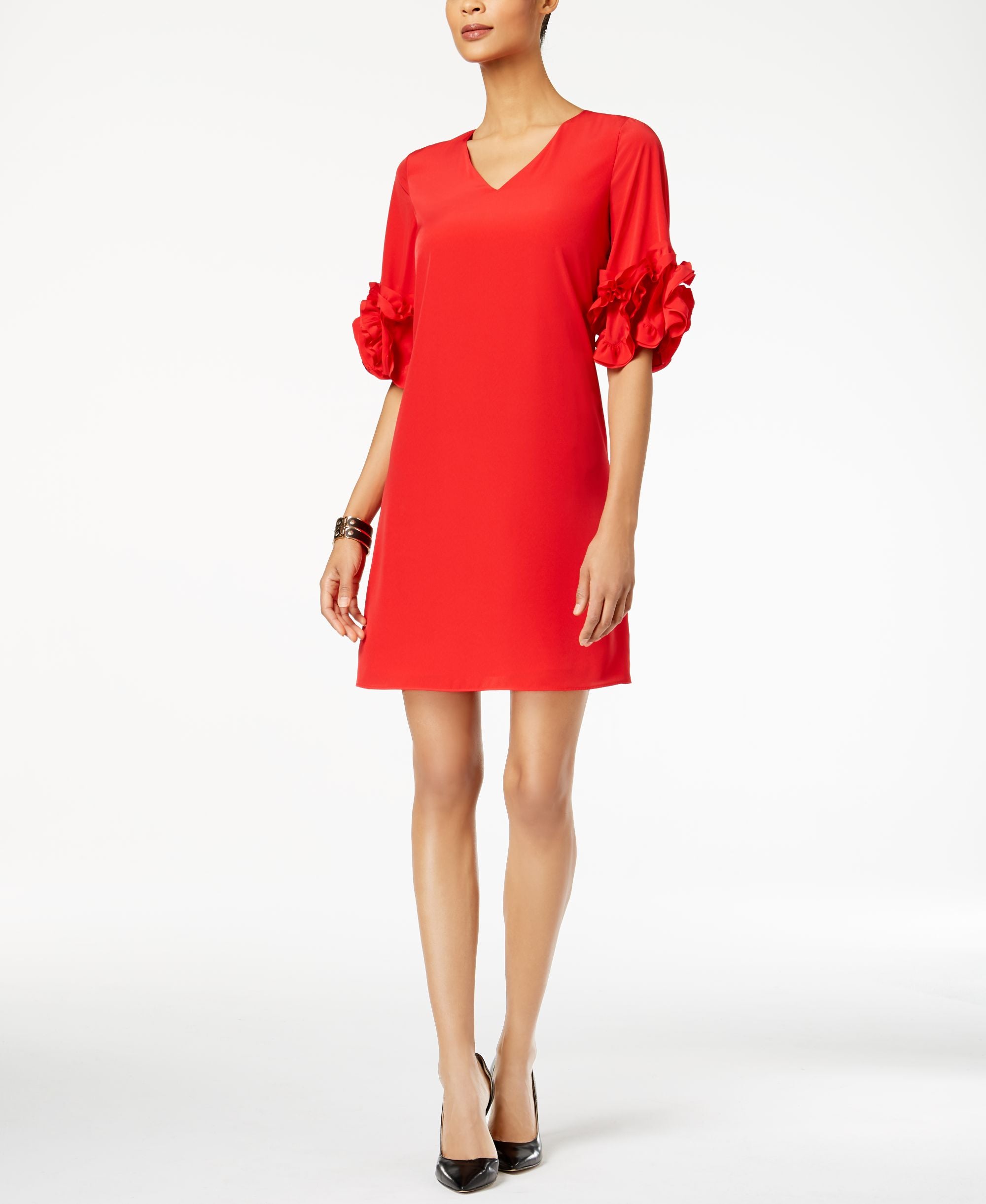 Alfani Ruffle-Sleeve A-Line Dress