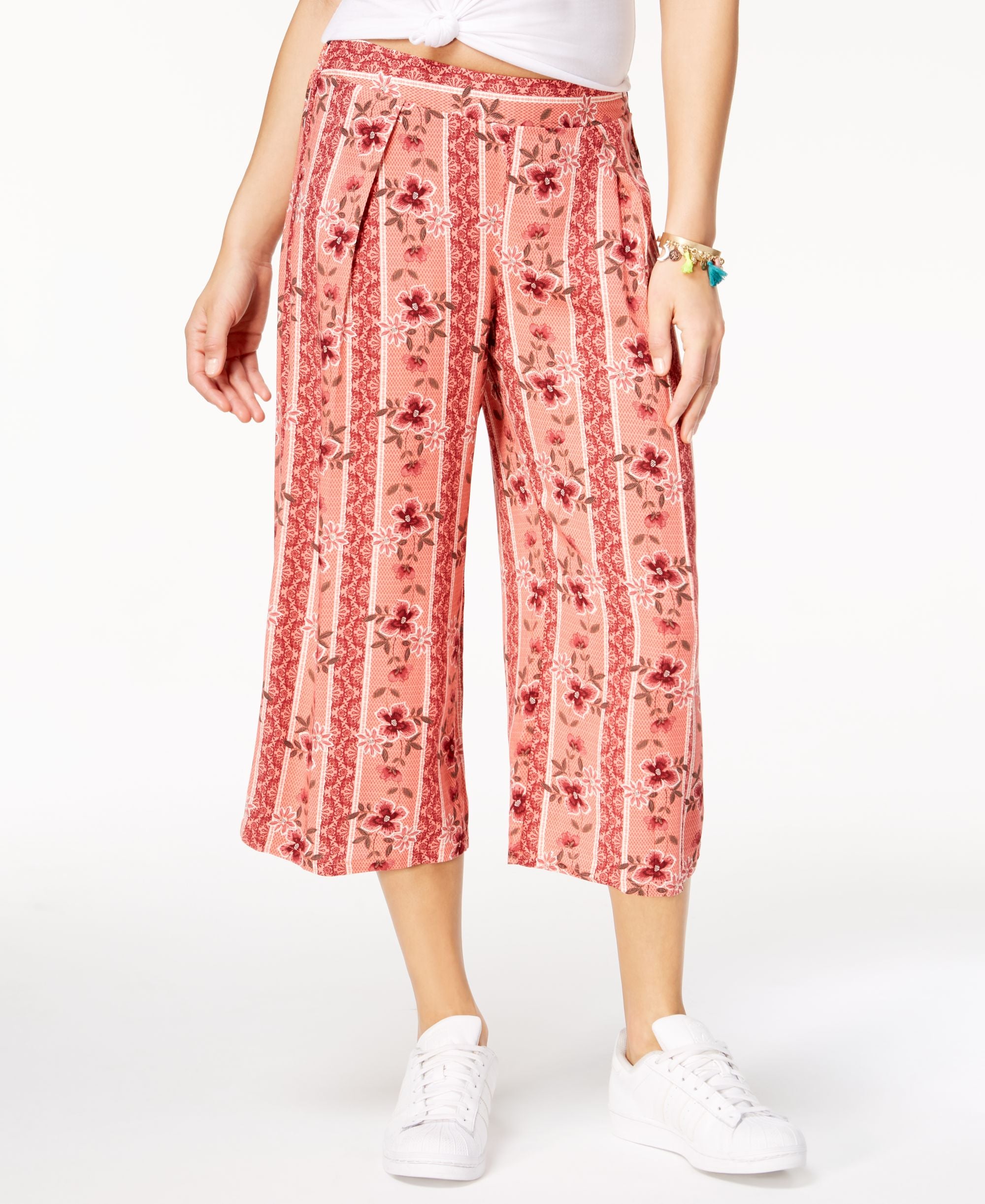 Be Bop Juniors Printed Wide-Leg Capri-Length Signature Pants