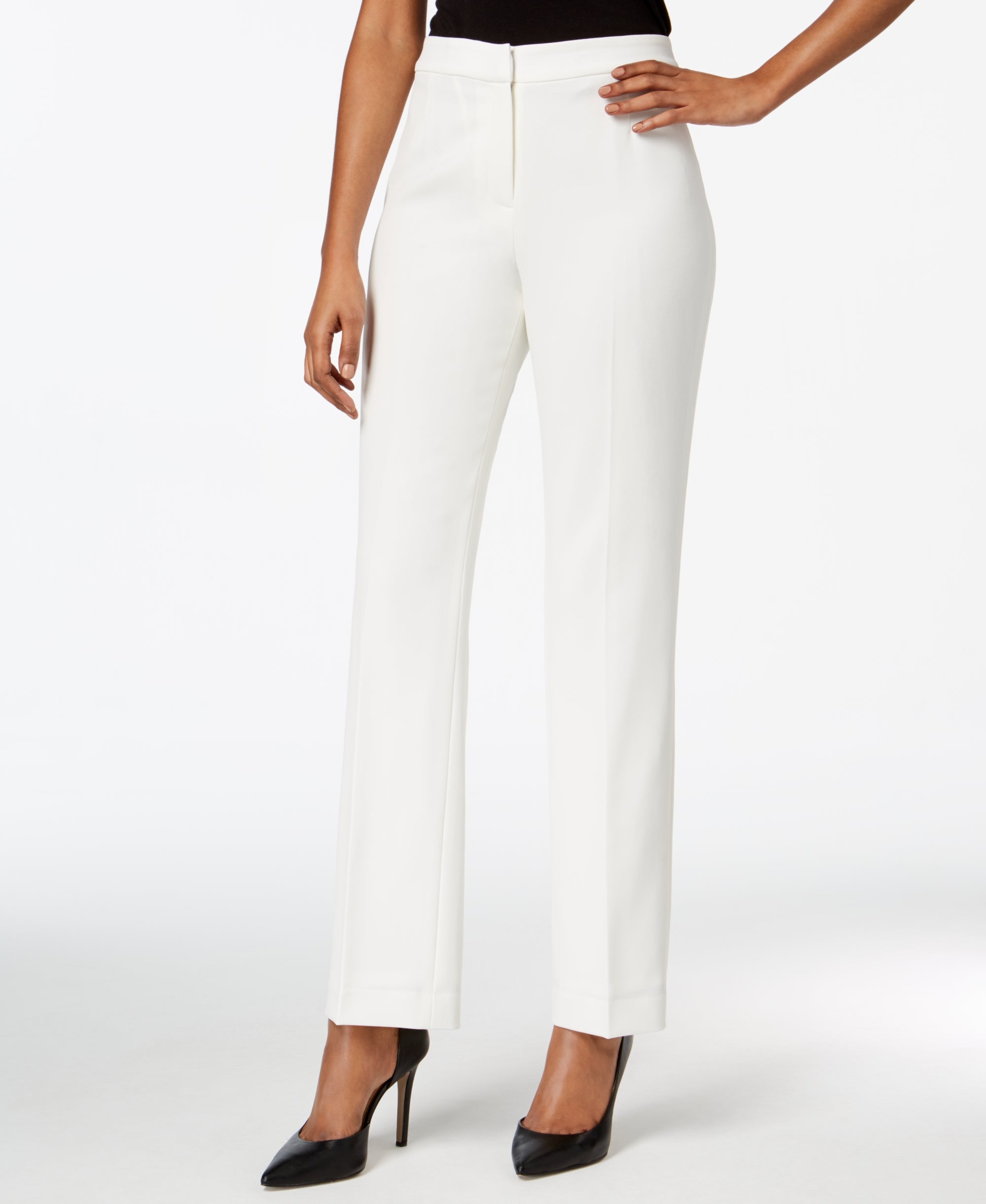 Straight-Leg Modern Crepe Dress Signature Pants
