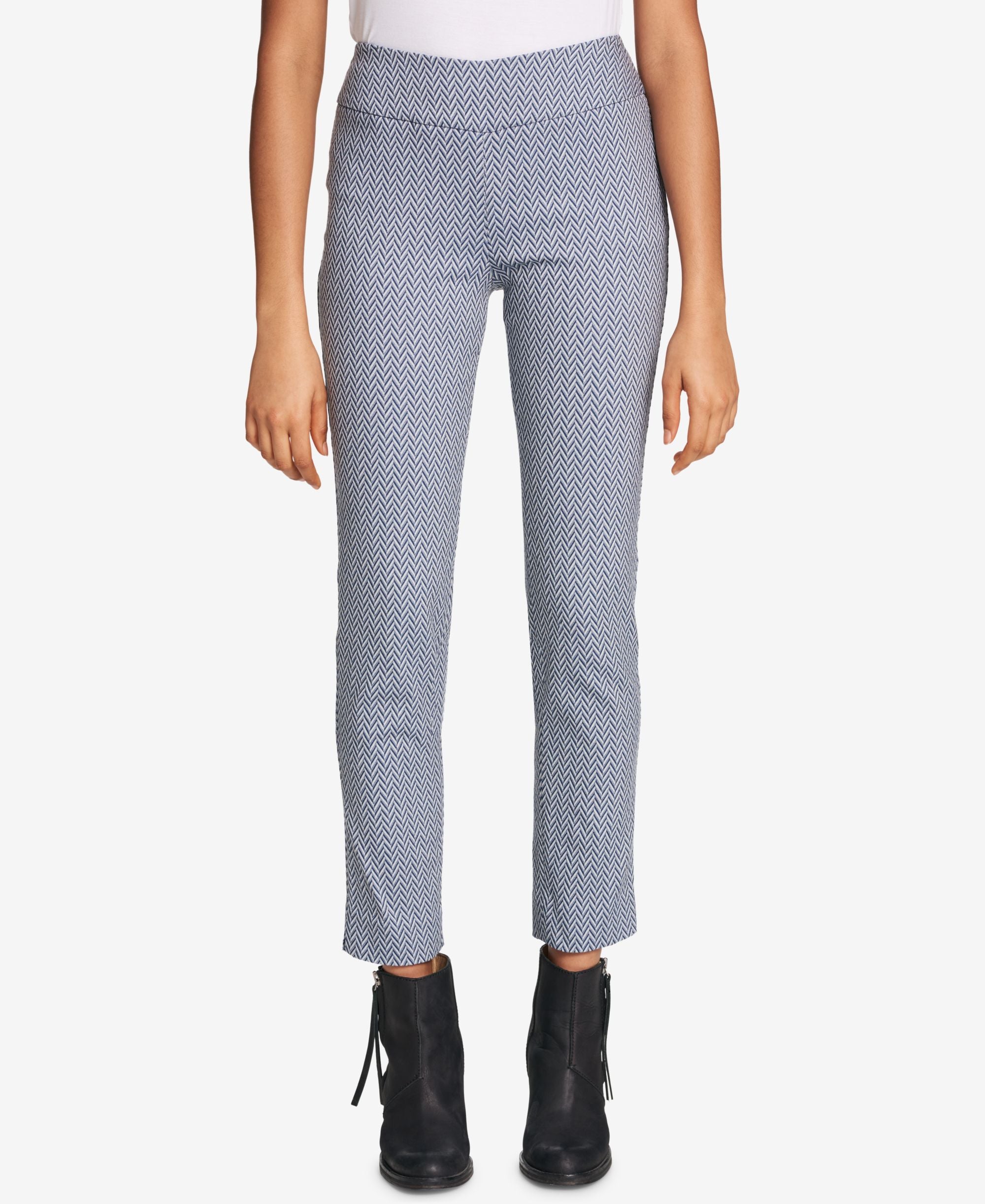 Tommy Hilfiger Chevron Stripe Comfort-Waist Skinny-Fit Signature Pants