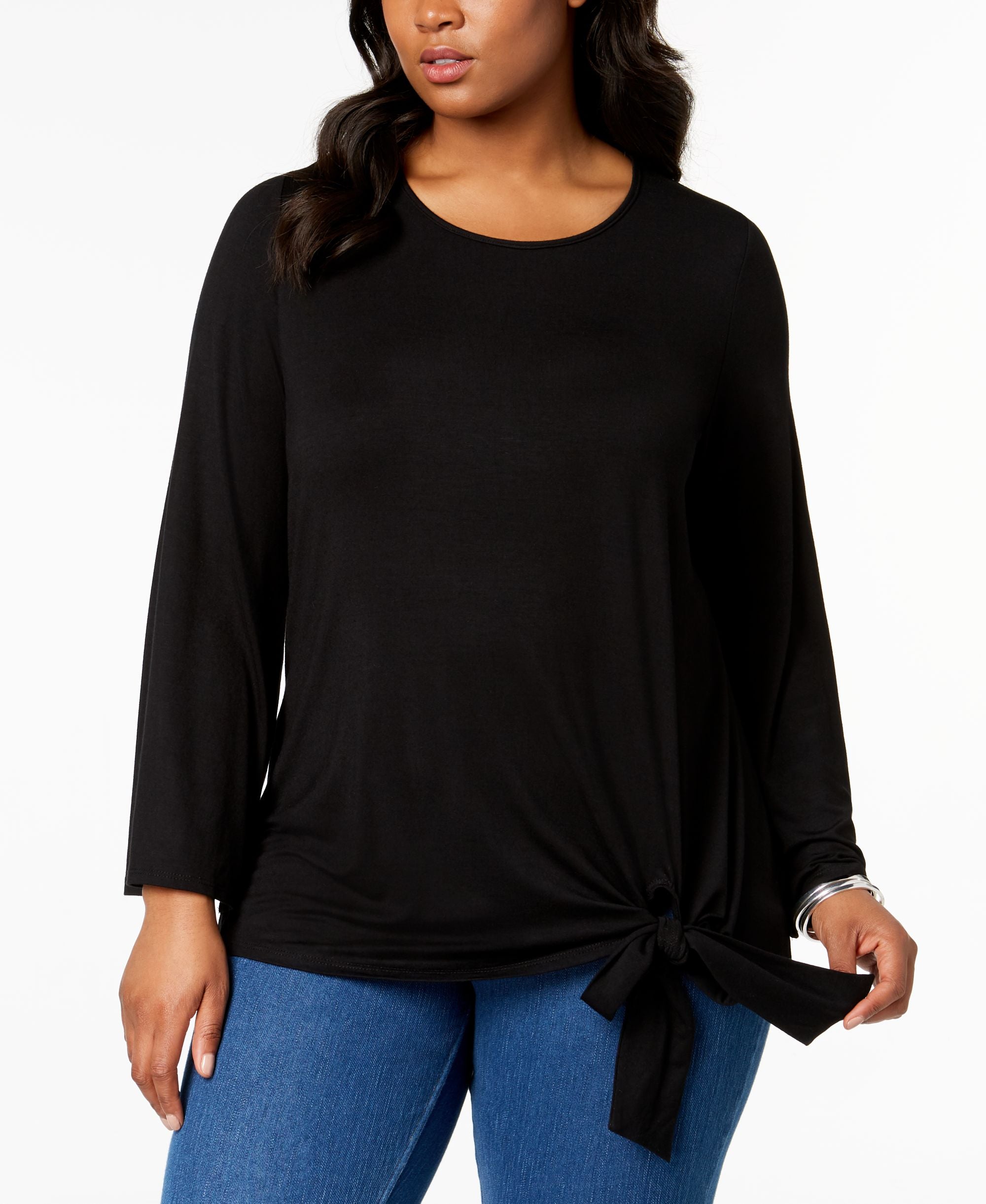 NY Collection Plus Size Tie Hem Tunic
