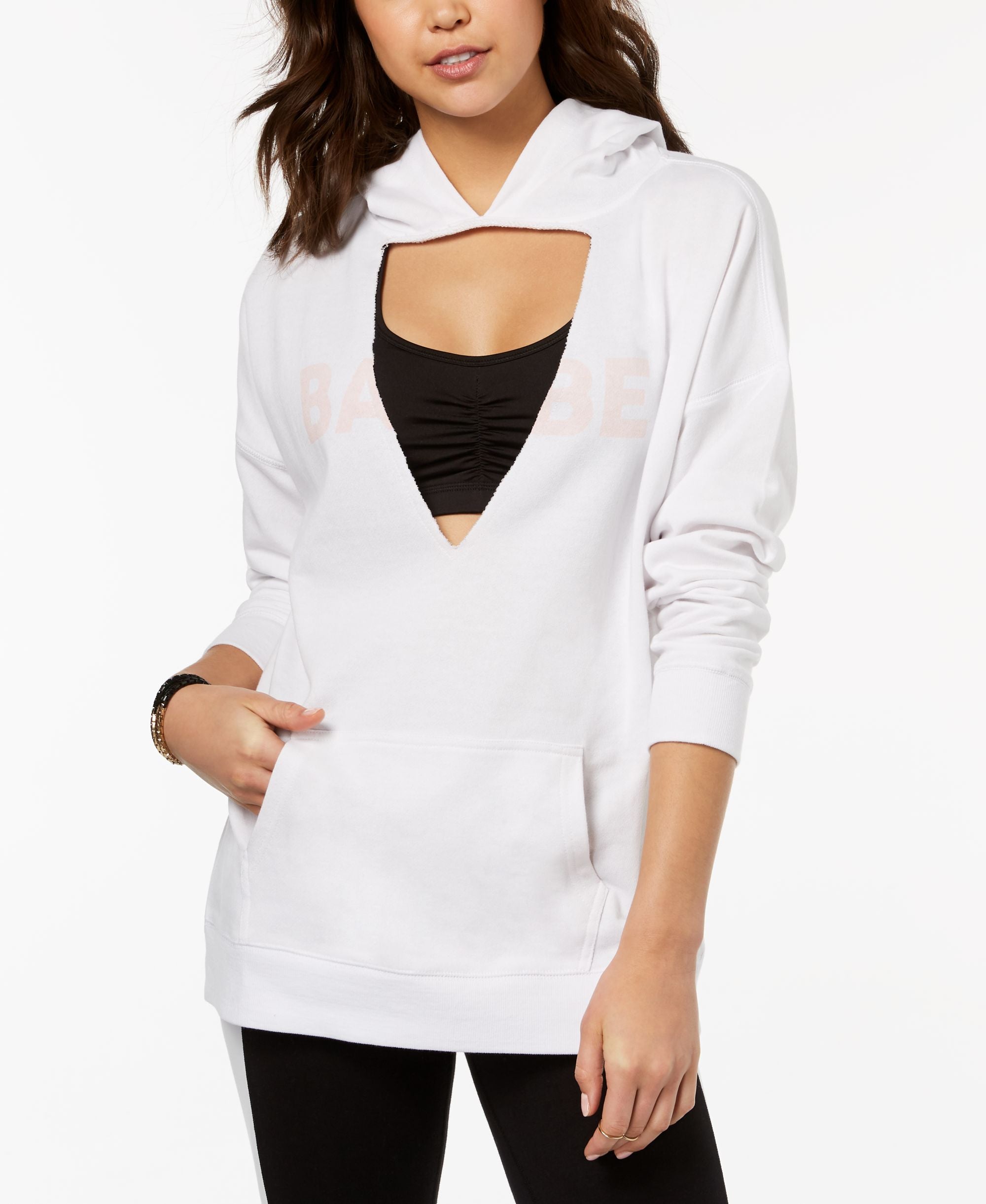 Material Girl Performance Juniors Cutout Graphic Hoodie