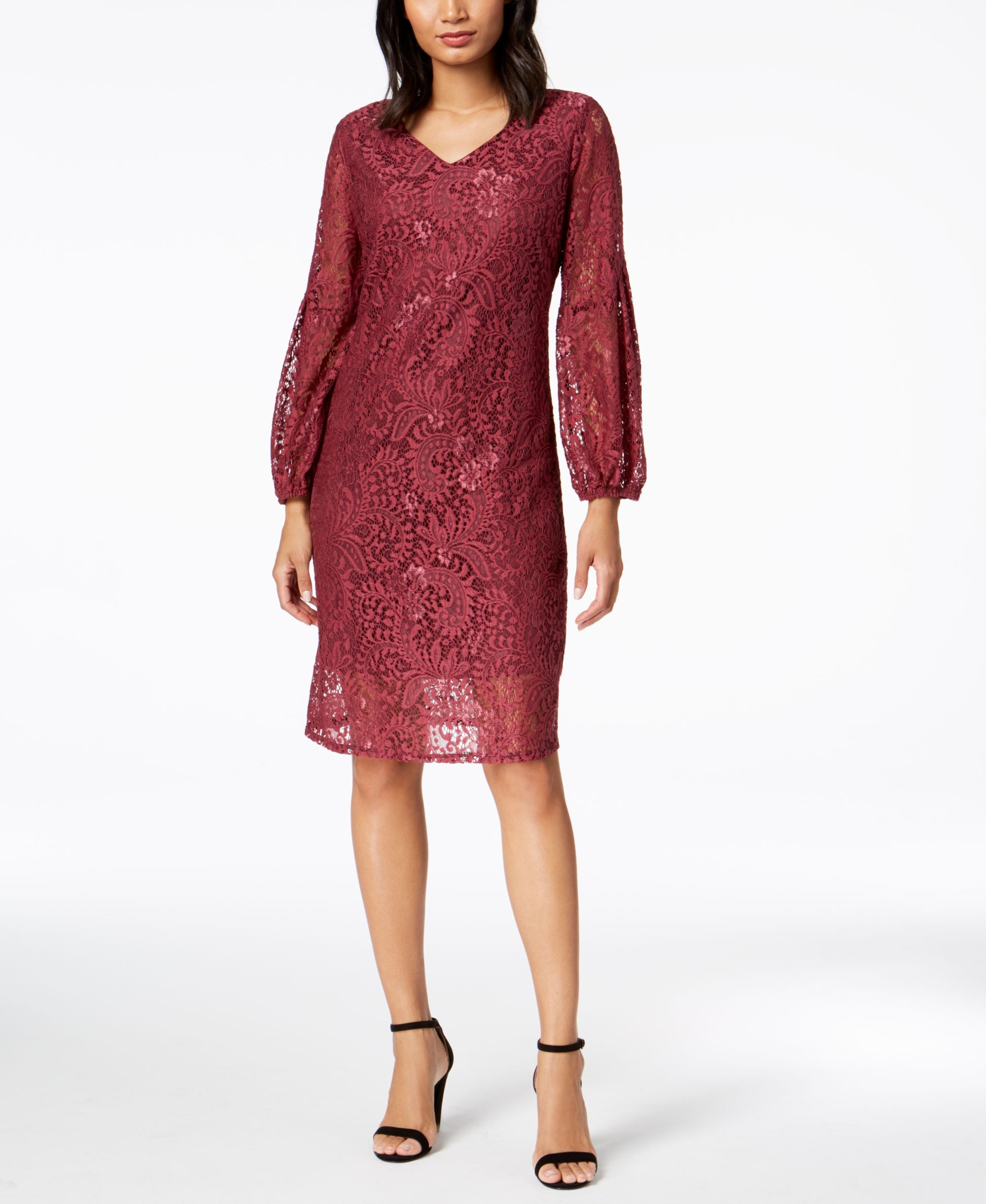 NY Collection Petite Lace A-Line Dress