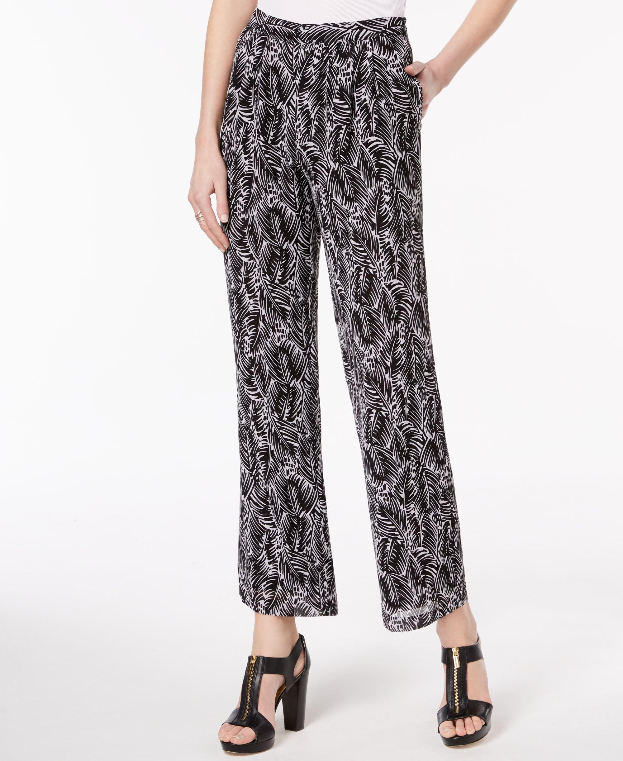 Michael Michael Kors Petite Printed Signature Pants