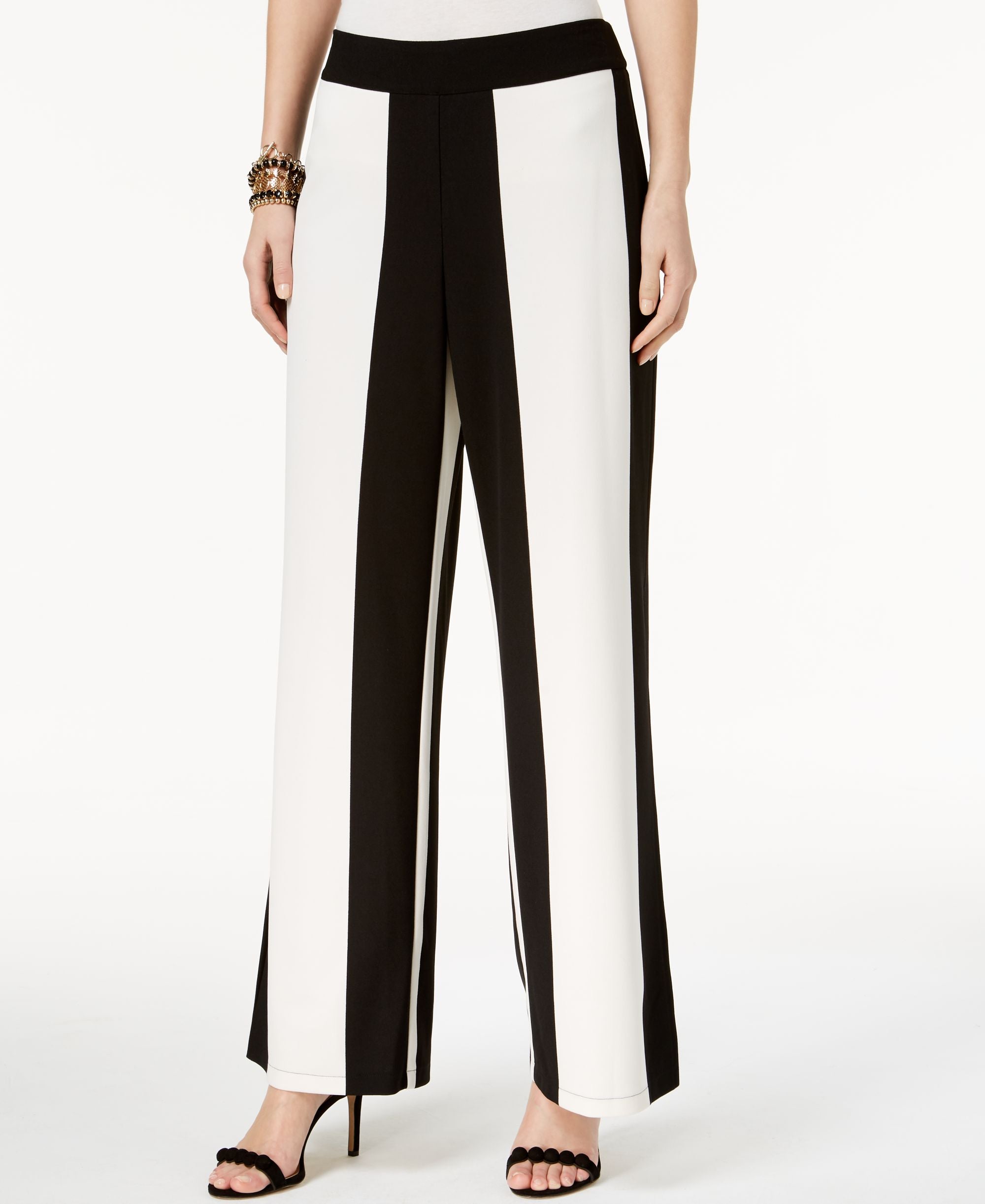 Striped Wide-Leg Signature Pants