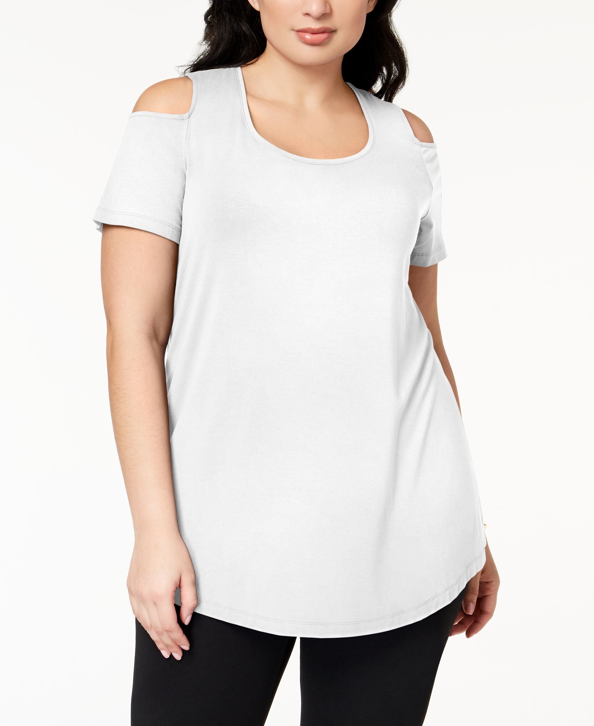 JM Collection Plus Size Cold-Shoulder Premium Top