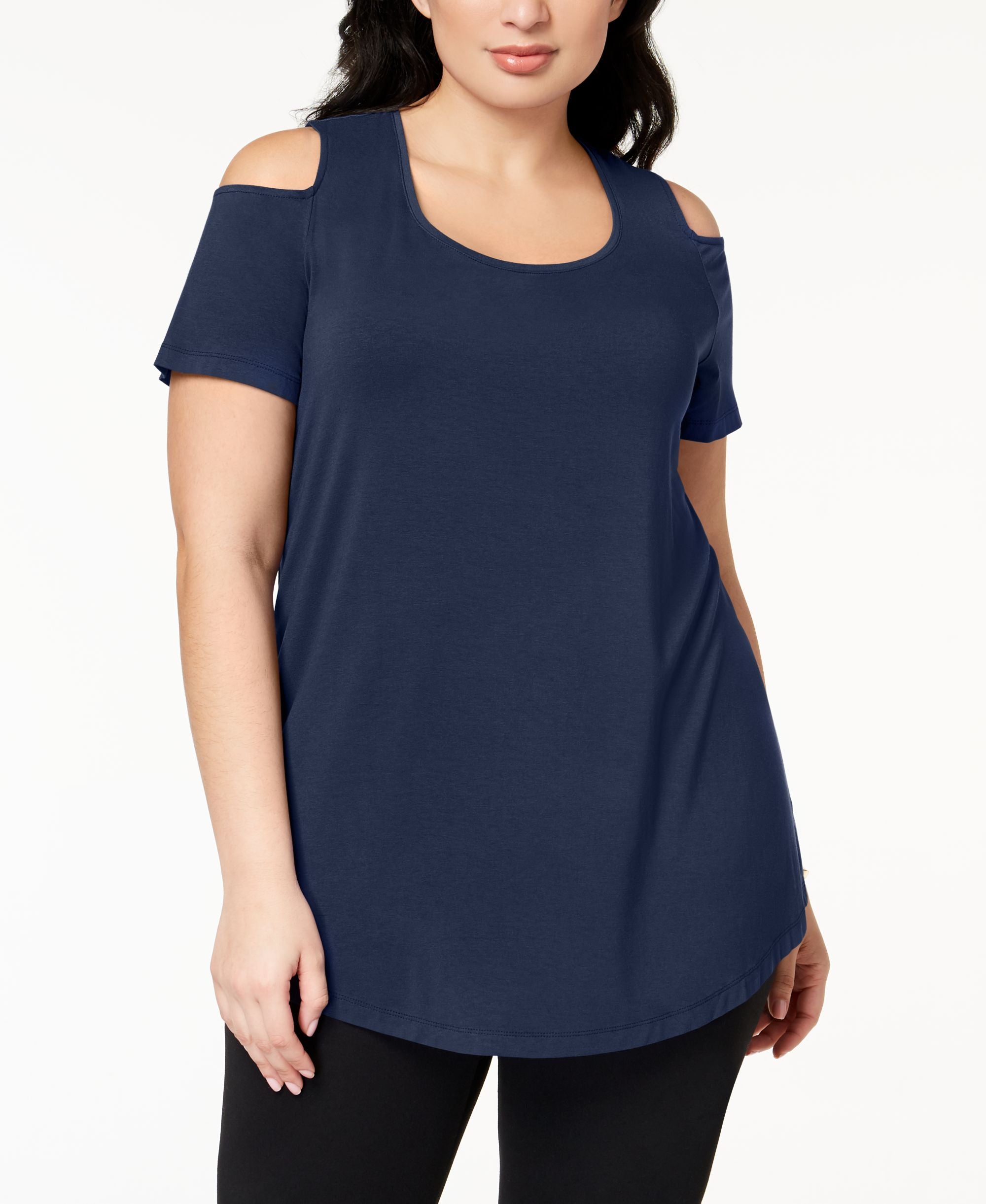 JM Collection Plus Size Cold-Shoulder Premium Top