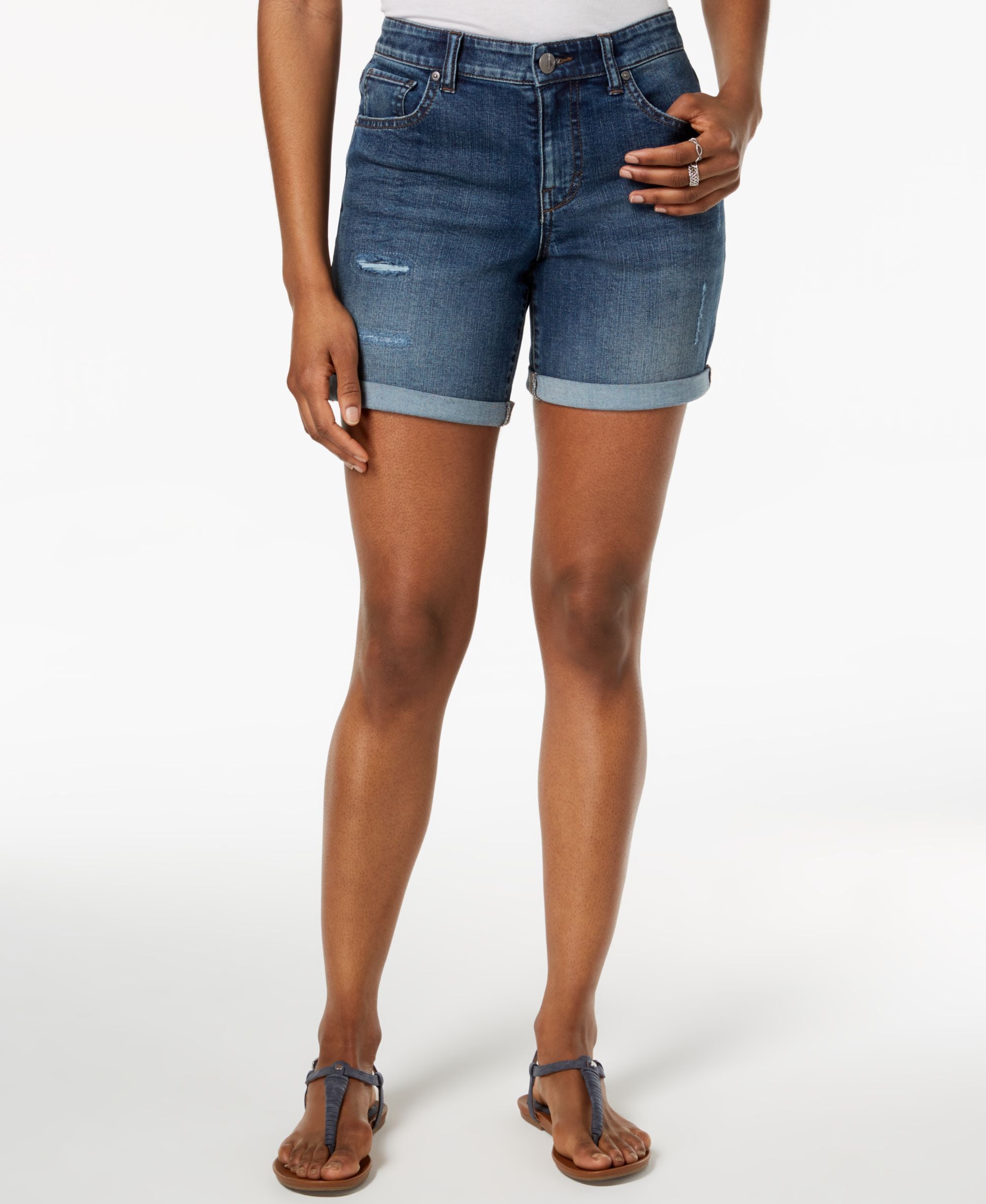 Style & Co Rolled Denim Premium Shorts