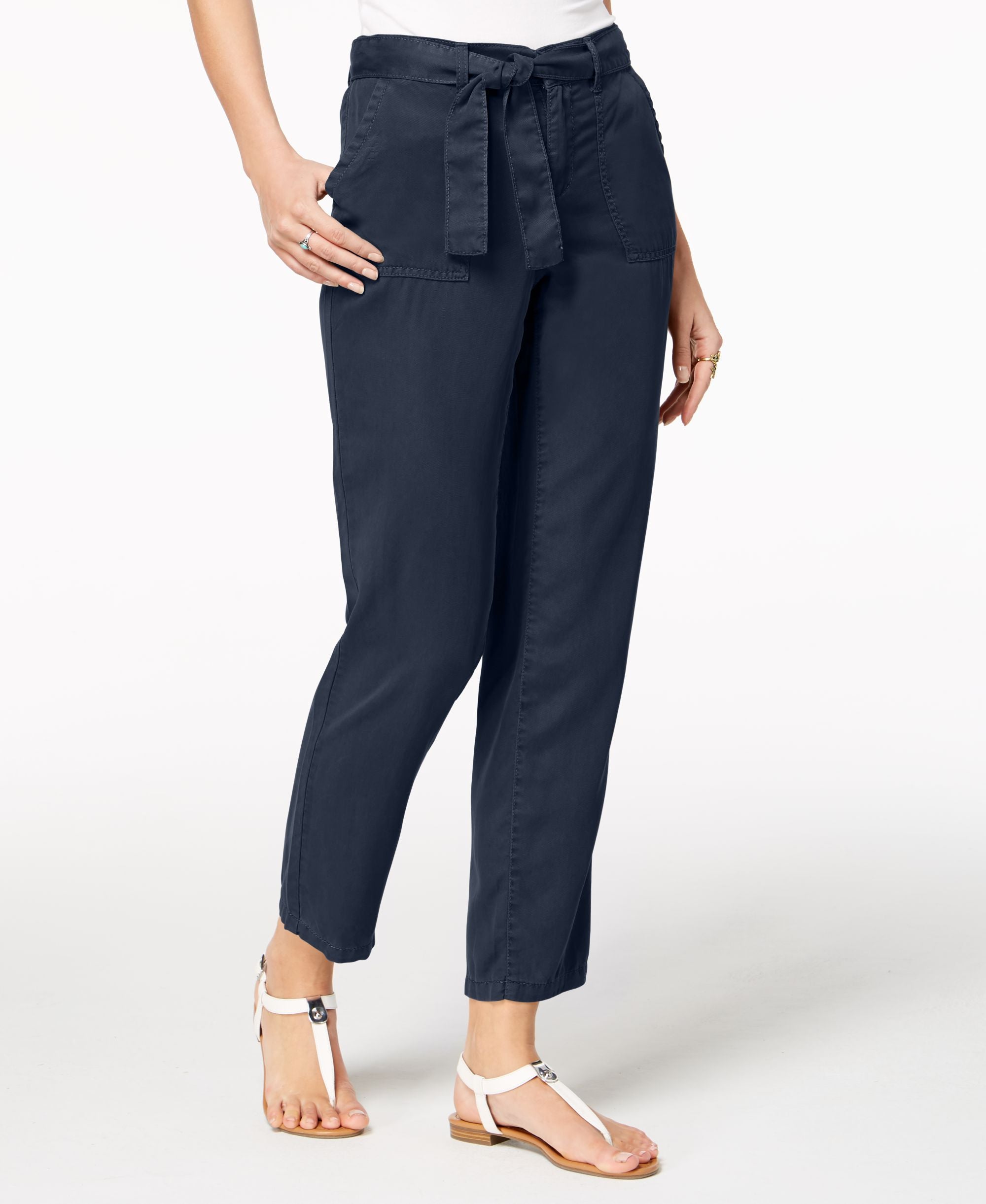 Style & Co Tie Belt Signature Pants