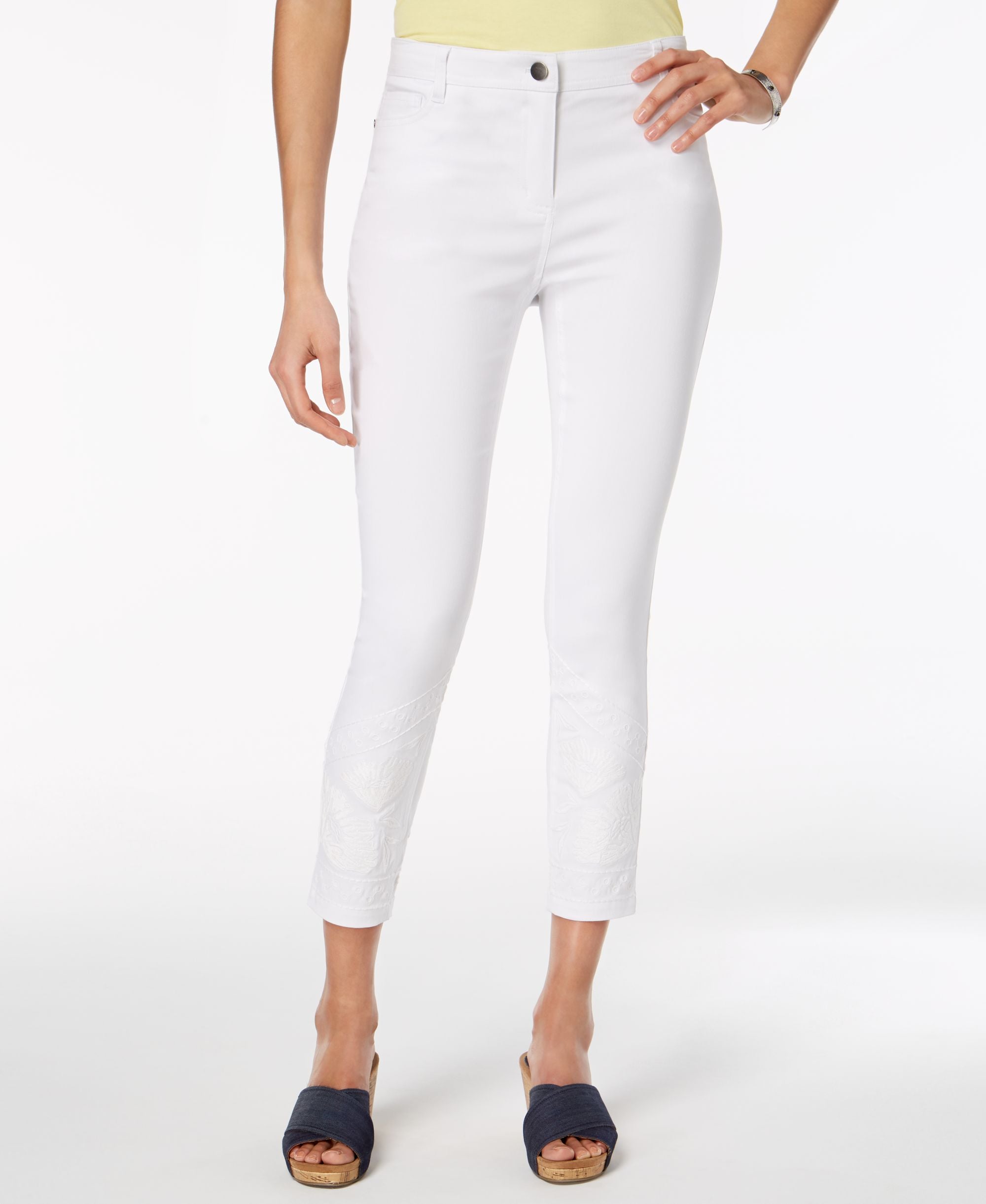 Style & Co Embroidered Skinny-Fit Ankle Signature Pants