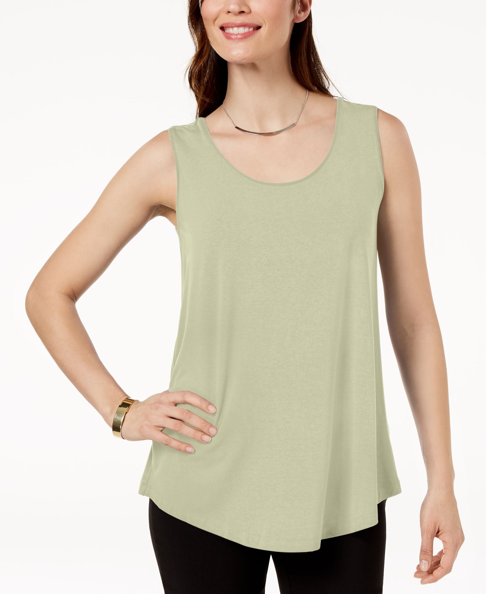 JM Collection Scoop Neck Tank Premium Top