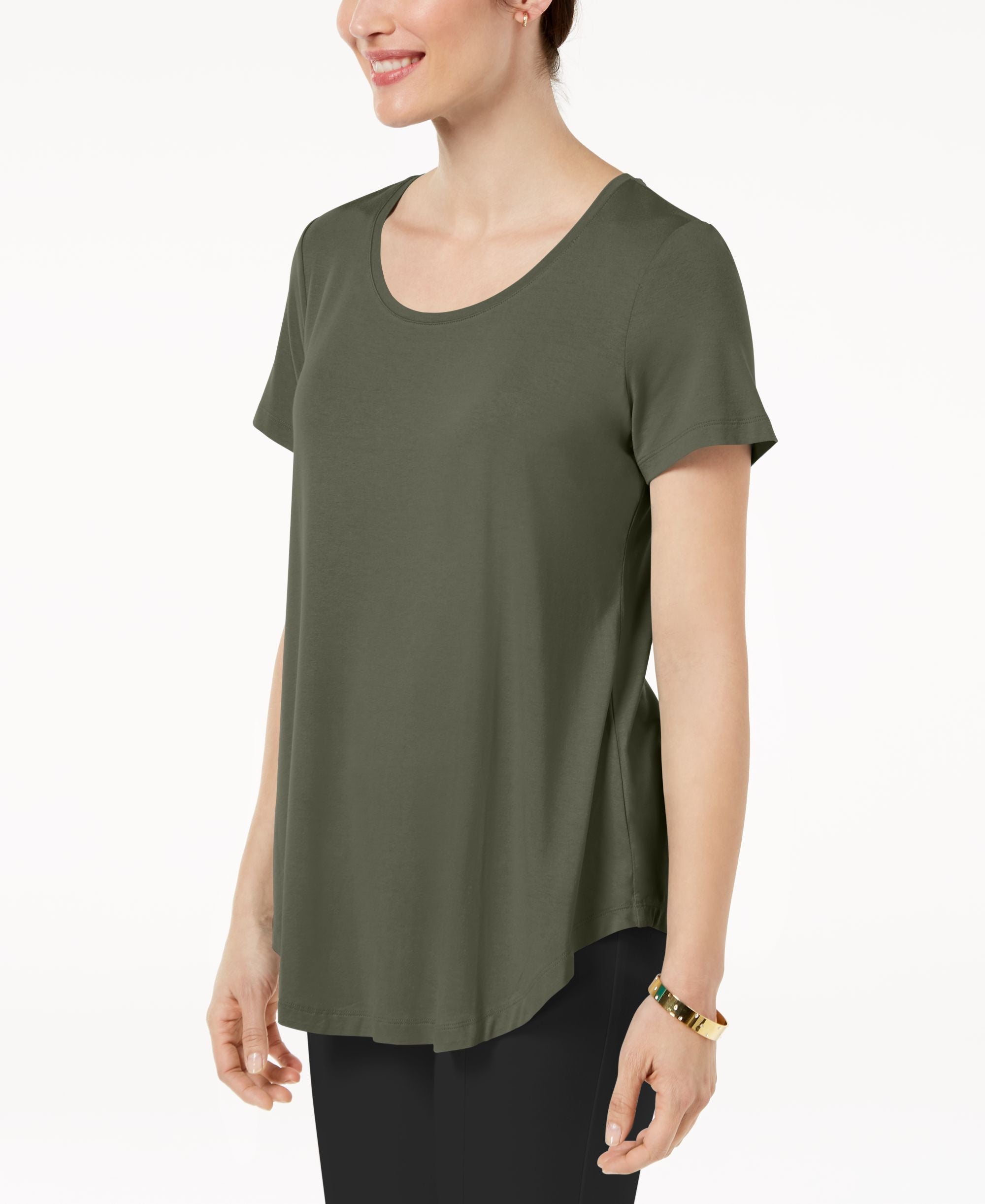 Petite Shirttail-Hem Premium Top