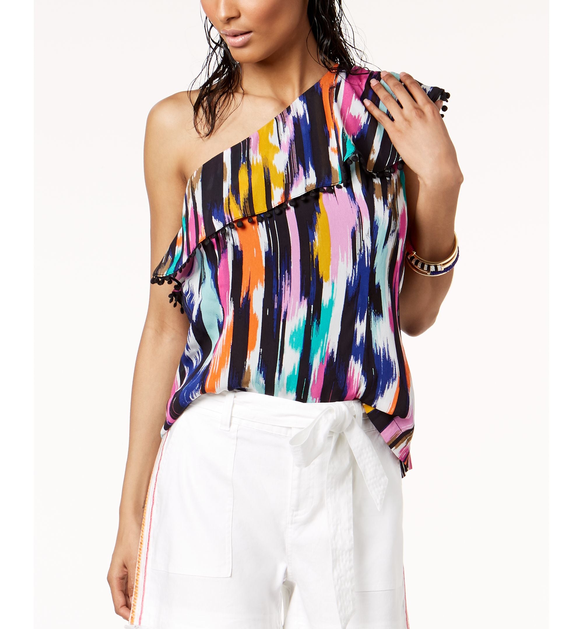 Trina Turk X I.N.C. One Shoulder Ruffle Premium Top
