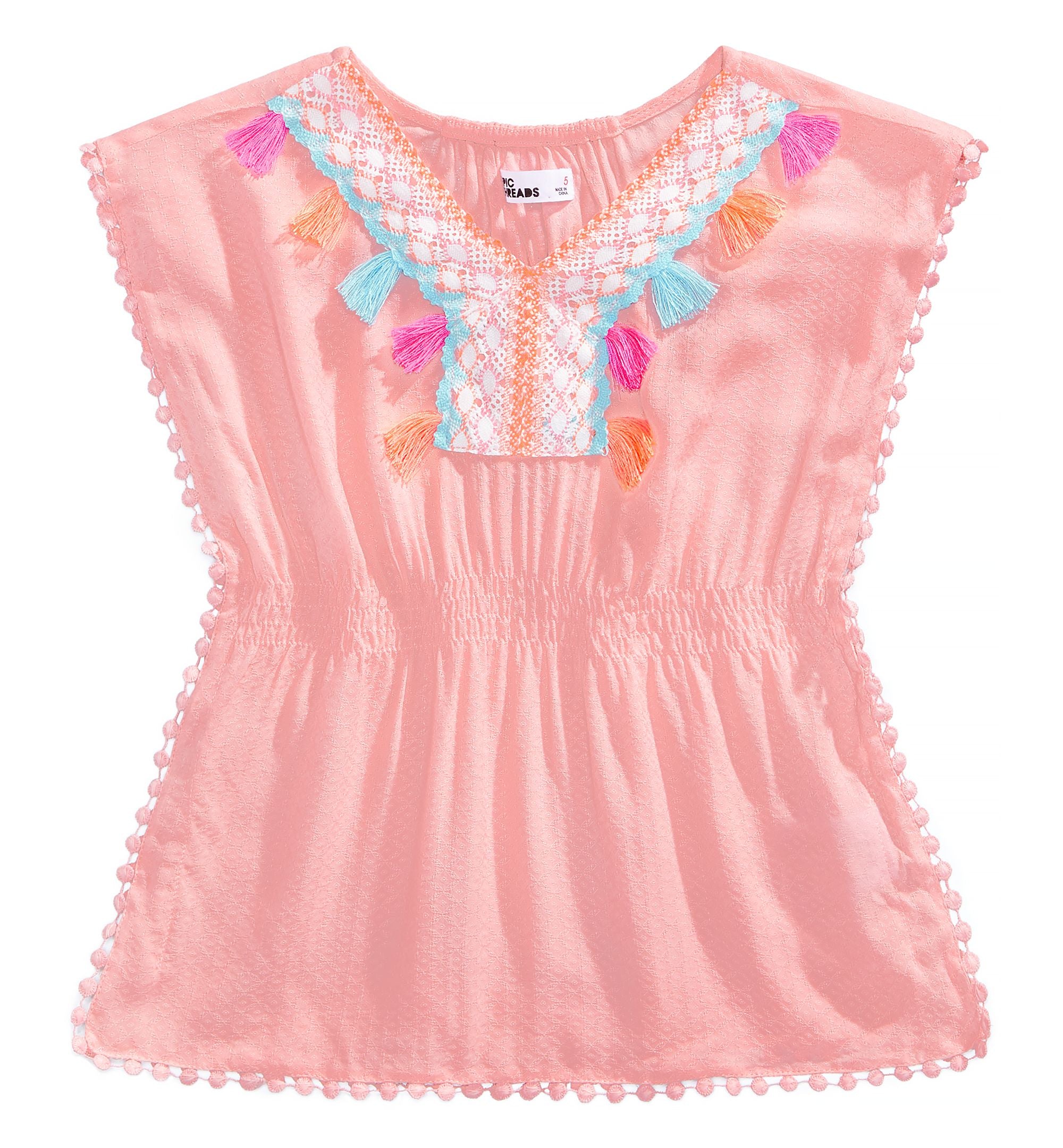 Epic Threads Toddler Girls Crochet Trim Caftan Premium Top