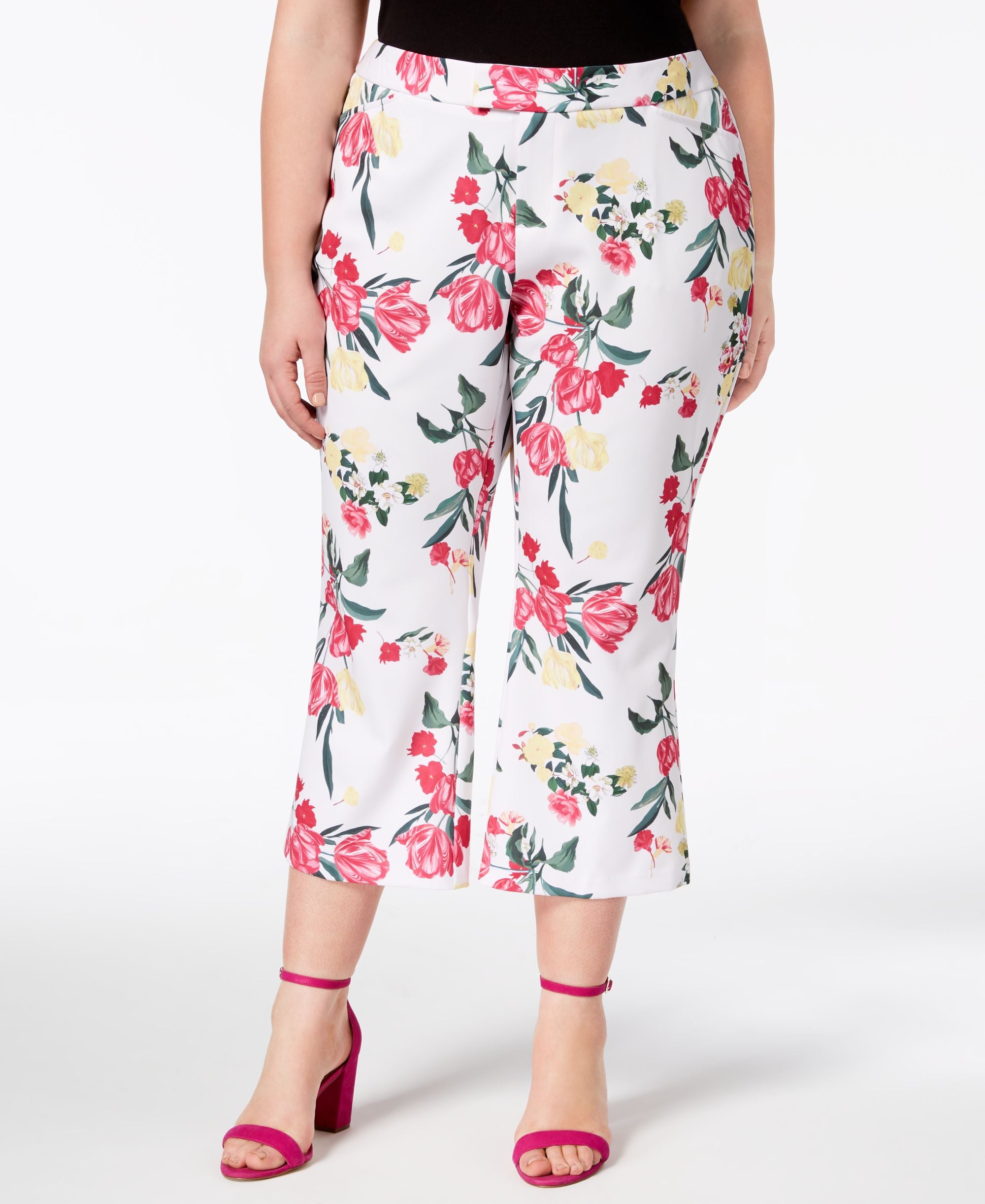 I.N.C. Plus Size Printed Cropped Signature Pants