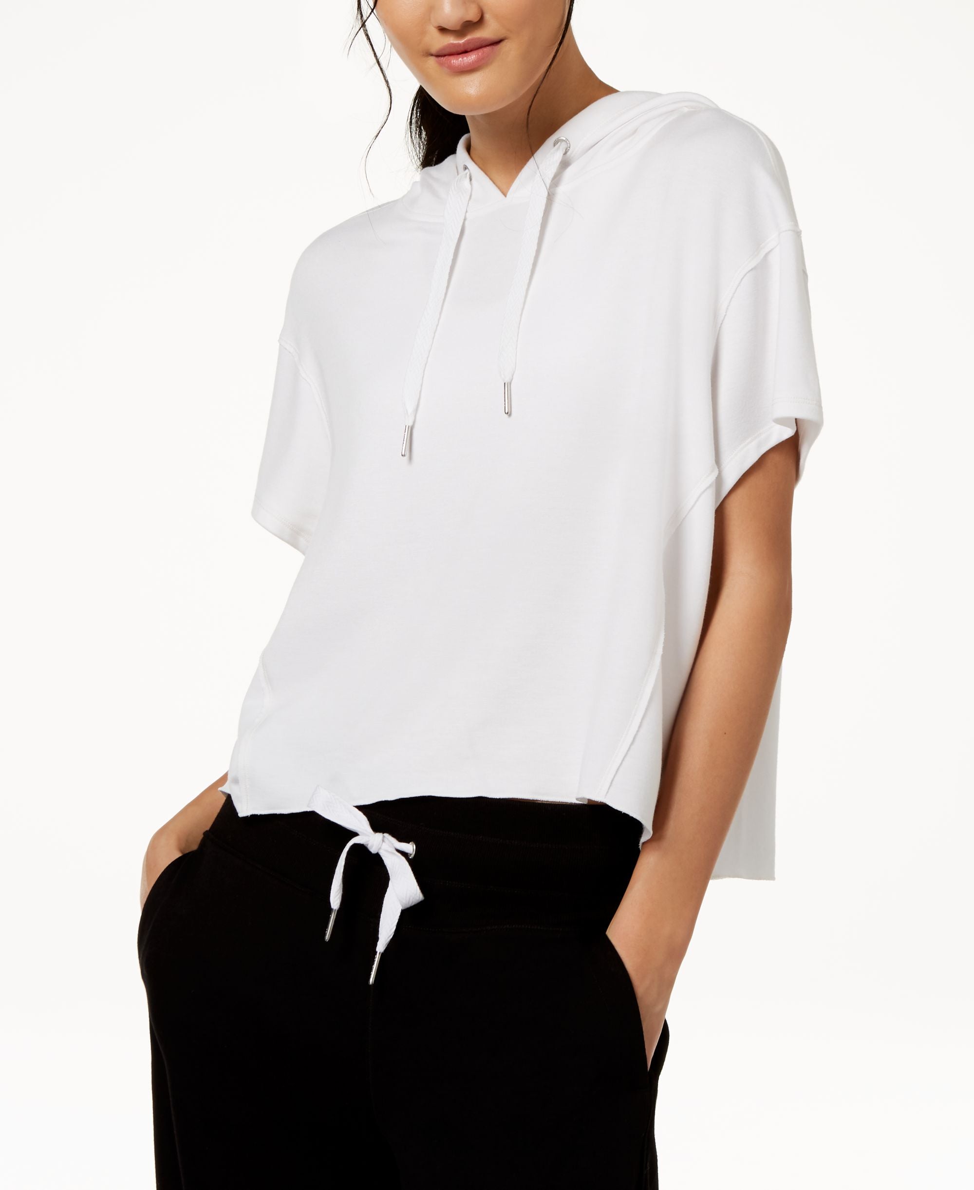 Calvin Klein Performance Relaxed Short-Sleeve Cropped Hoodie