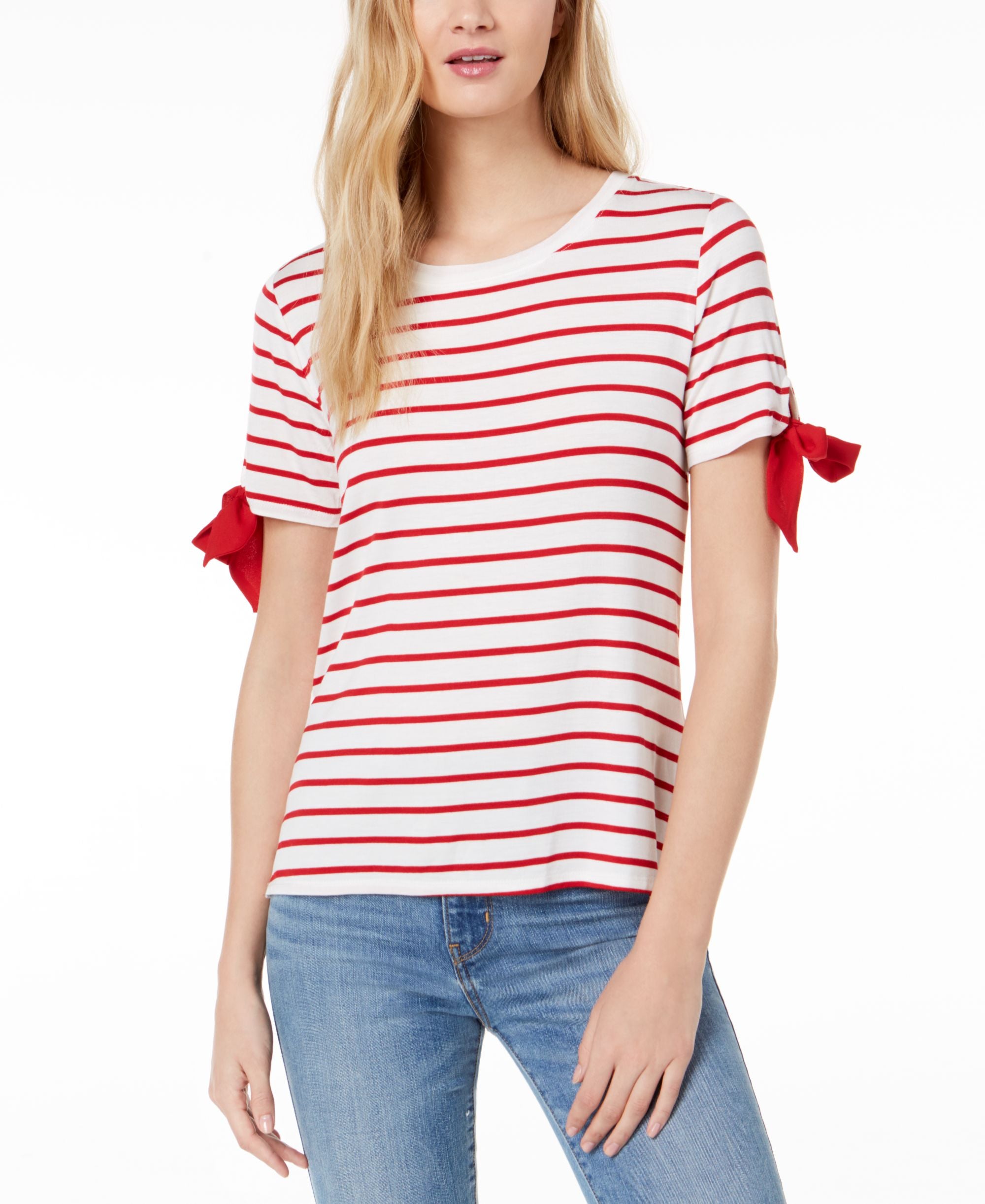 Striped Tie-Sleeve T-Modern Shirt