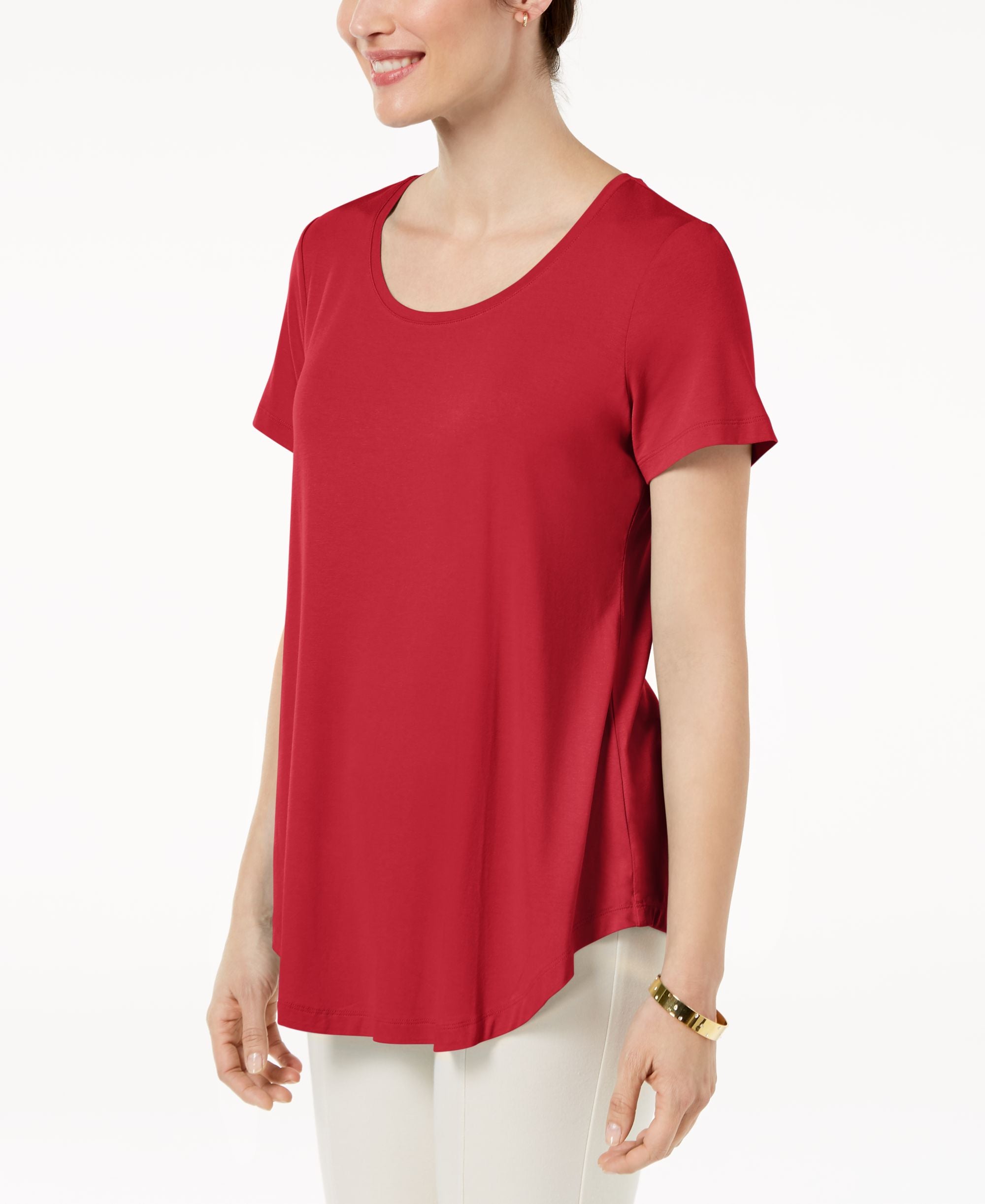 JM Collection Petite Shirttail Hem Premium Top