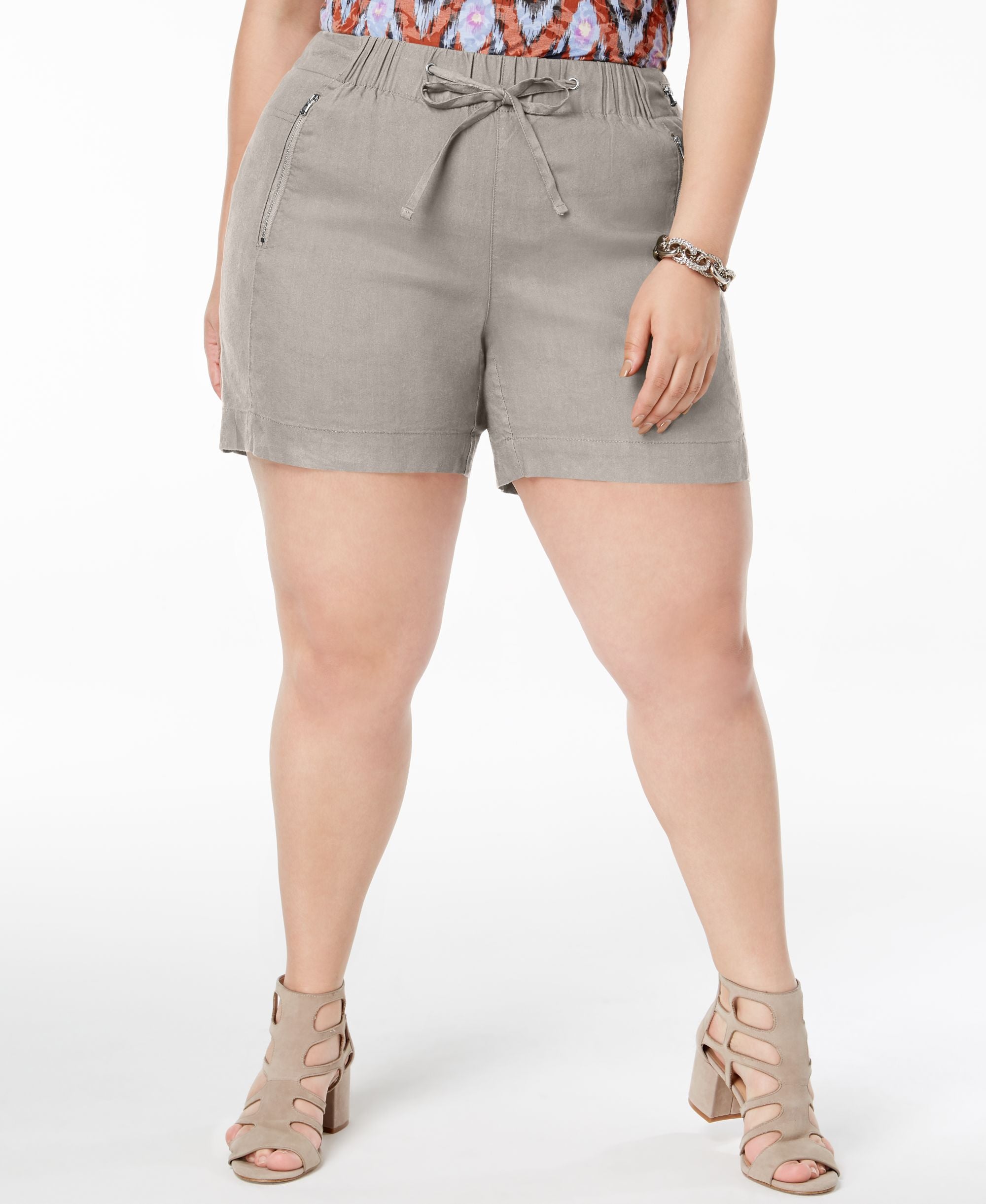 Plus Size Drawstring Premium Shorts
