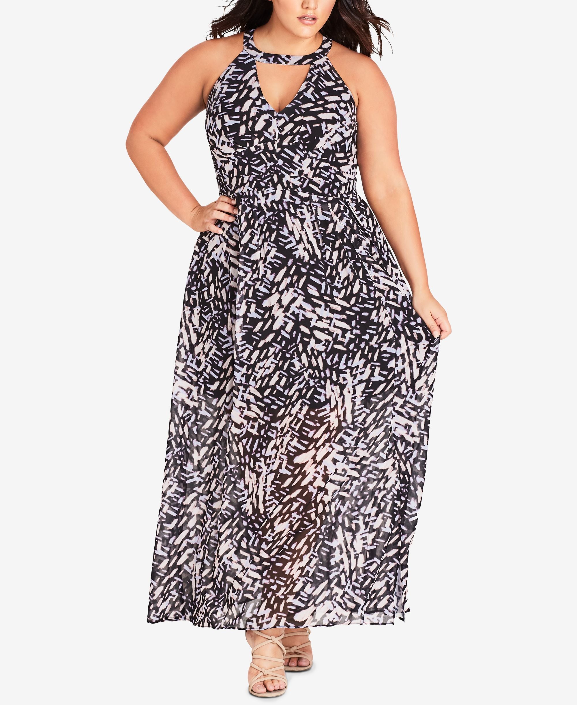 City Chic Modern Plus Size Printed Maxi Dress