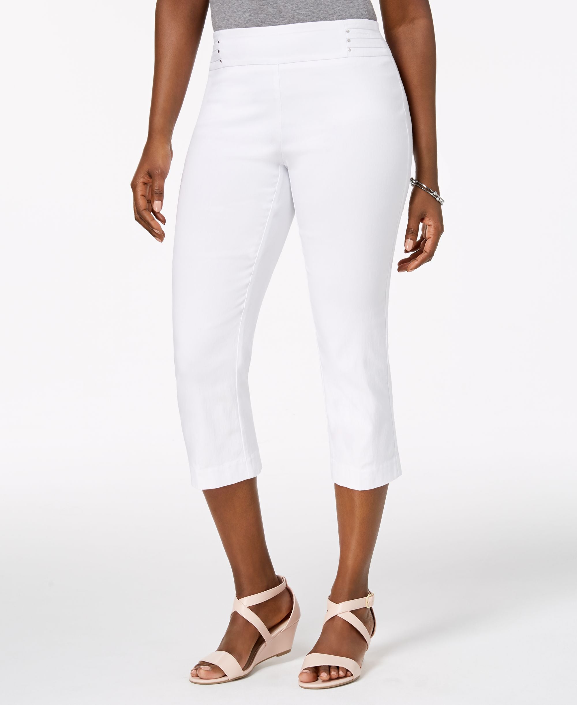 JM Collection Embellished Comfort-Waist Capri-Length Signature Pants