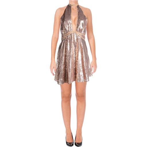 Free People Womens Sequined Velvet Trim Party Dress Pink Rose10