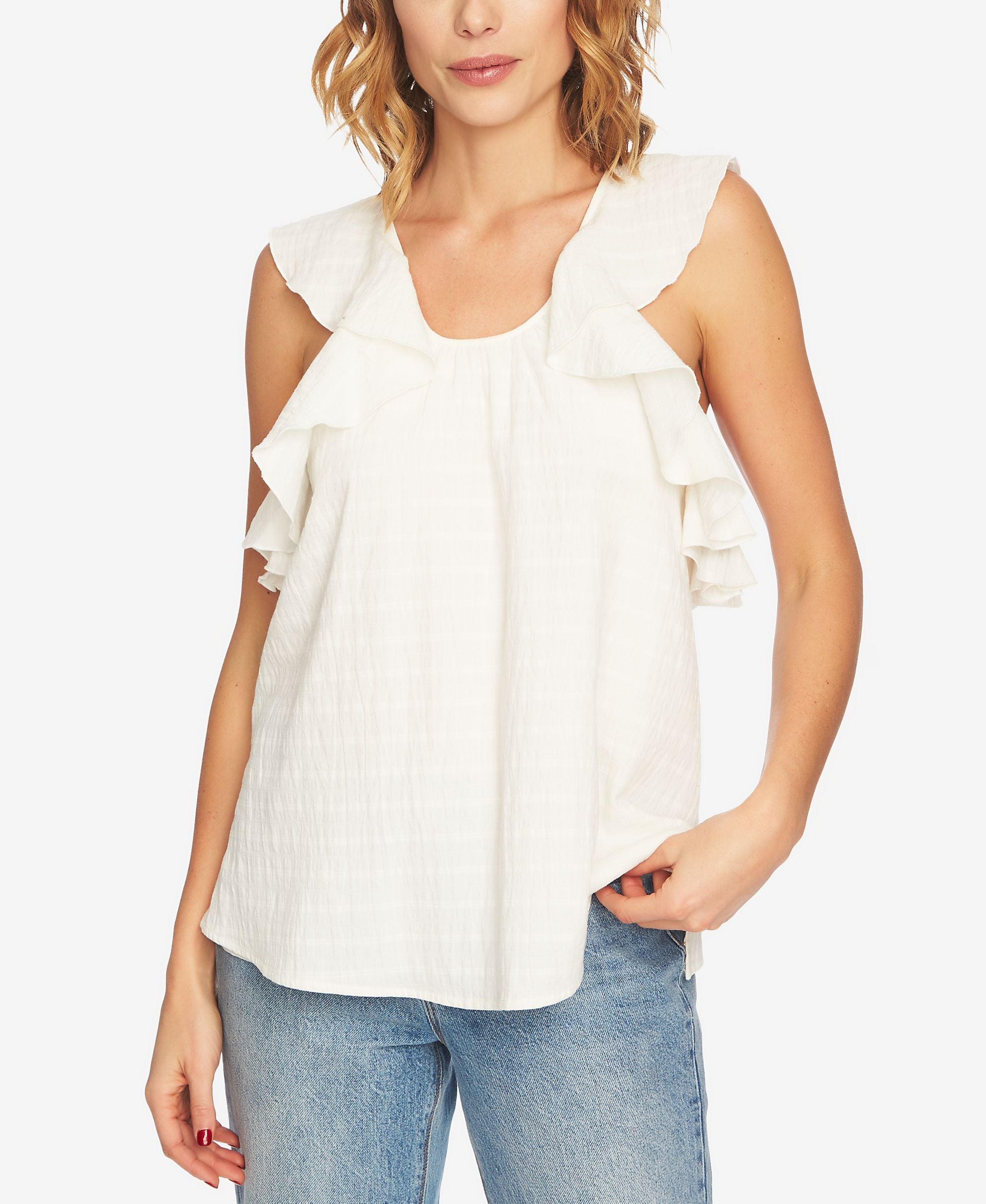 1.State Cotton Ruffled Premium Top
