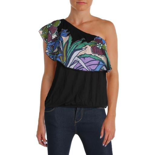 Free People Womens Annka One-Shoulder Floral Everyday Premium Top