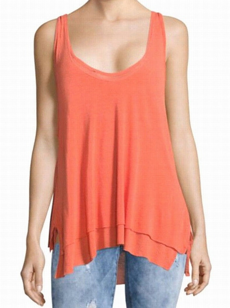 We The Free Womens Karmen Raceback Layered Tank Premium Top Orange XS