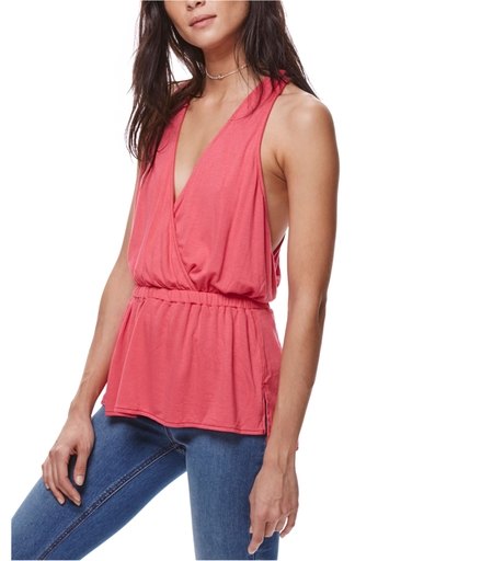 Free People Womens Jersey Peplum Everyday Premium Top S, Pinkish-red