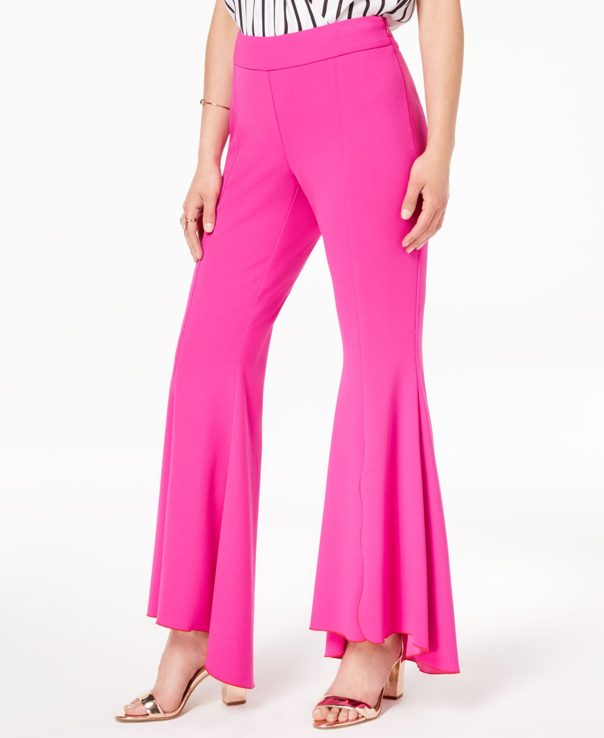 INC Curvy Flared High-Low Signature Pants