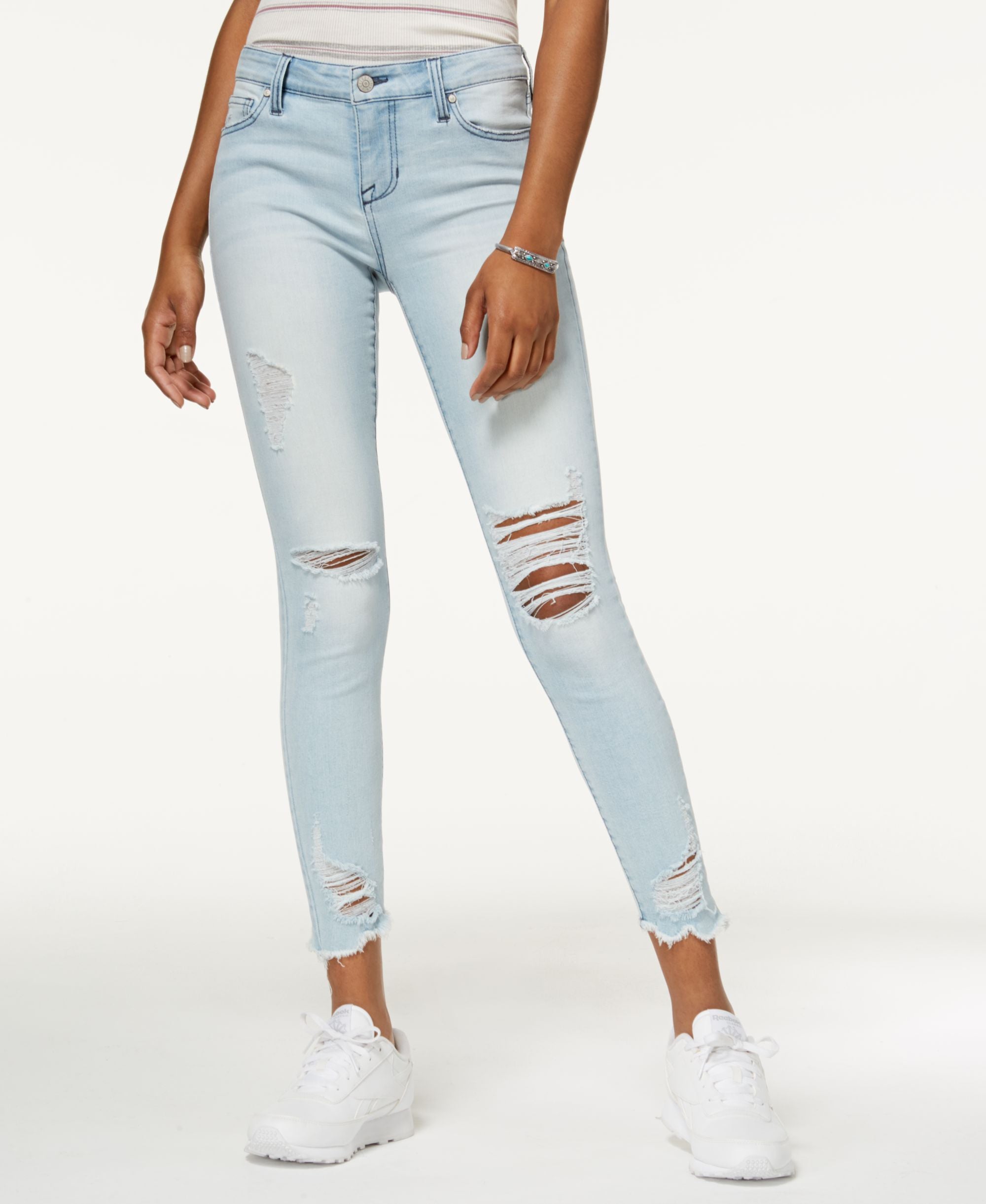 Celebrity Pink Juniors Ripped Ankle Skinny-Fit Premium Jeans