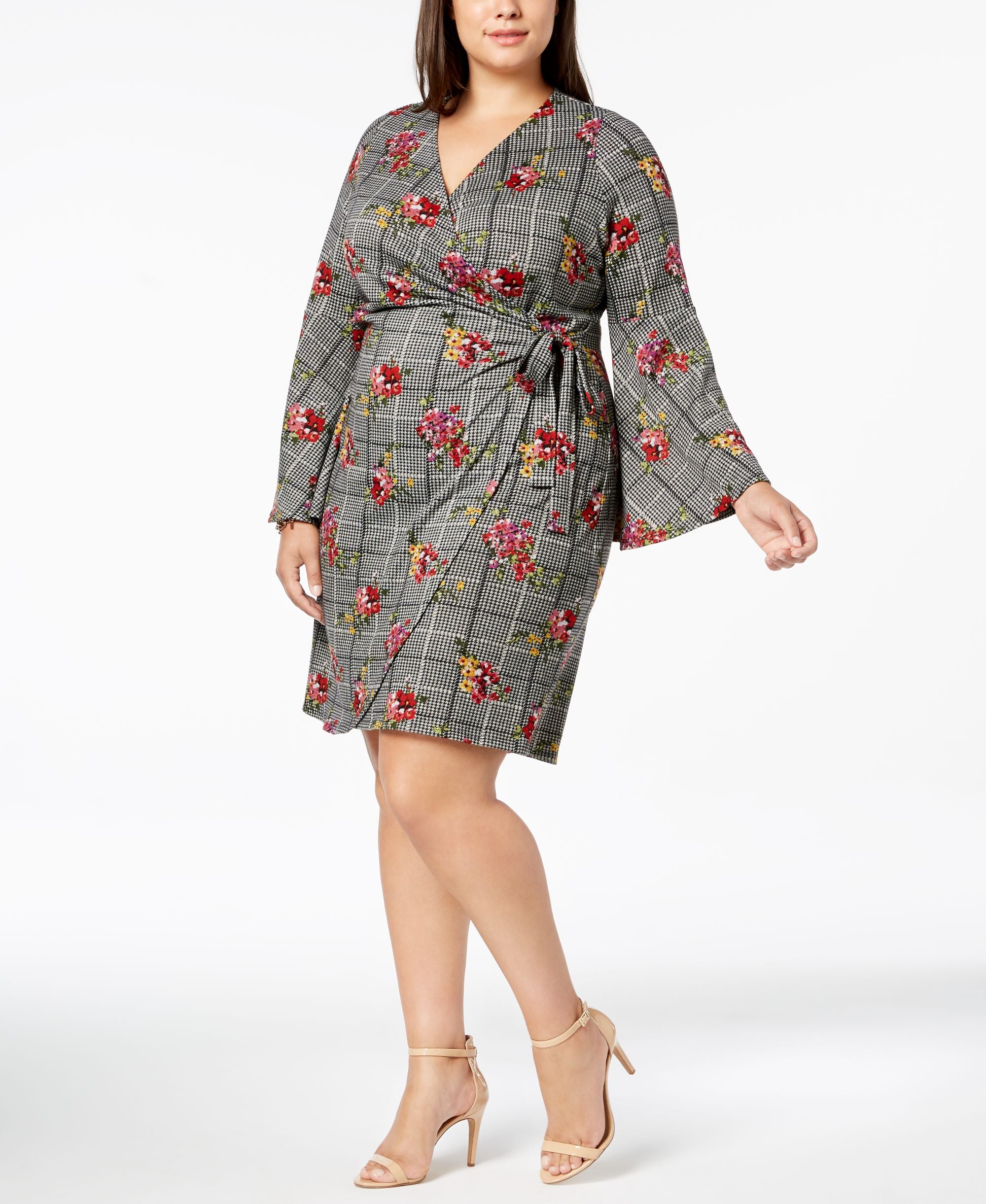 NY Collection Plus Size Bell Sleeve Wrap Dress