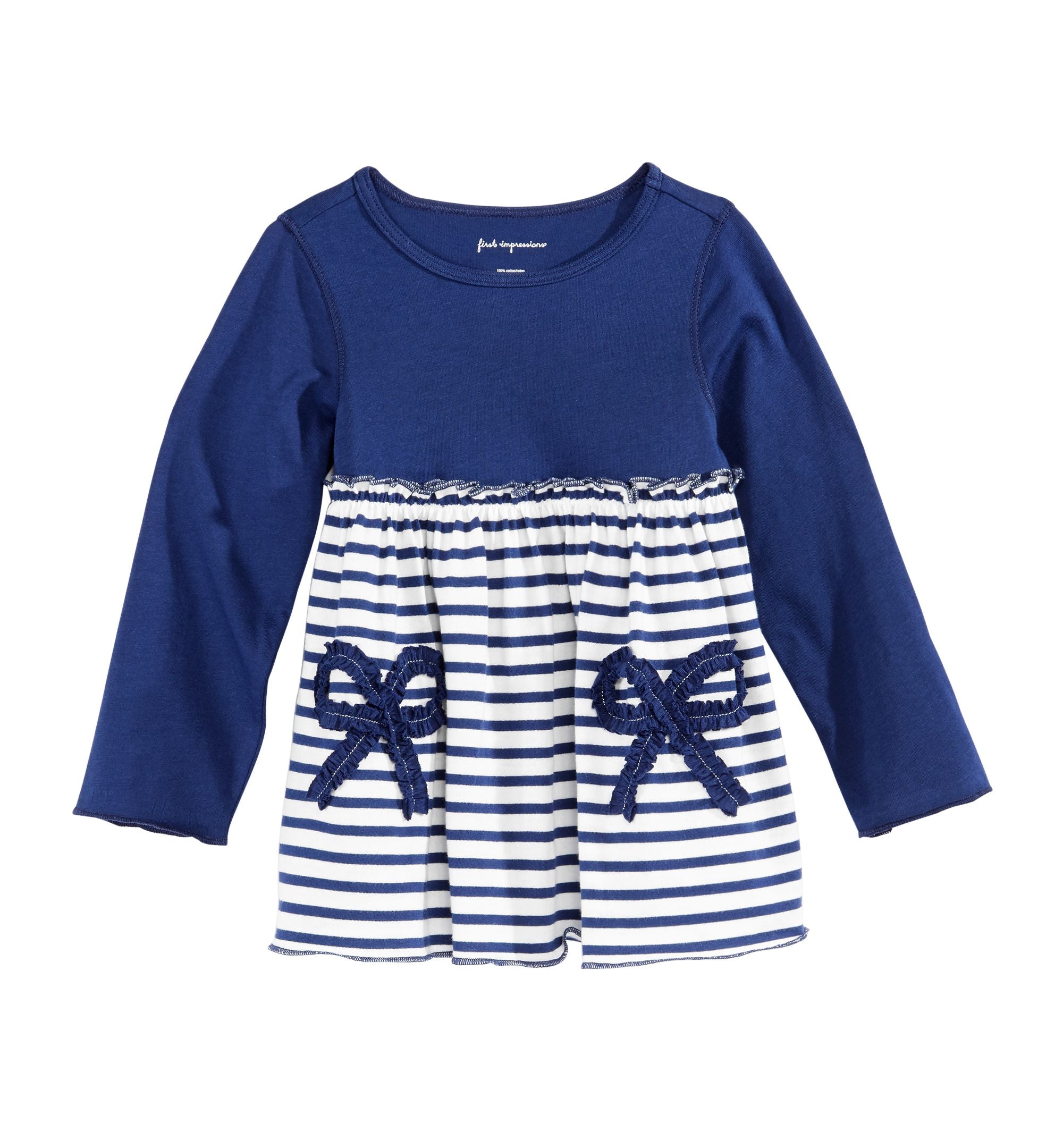 Baby Girls Stripe & Bow Cotton Tunic