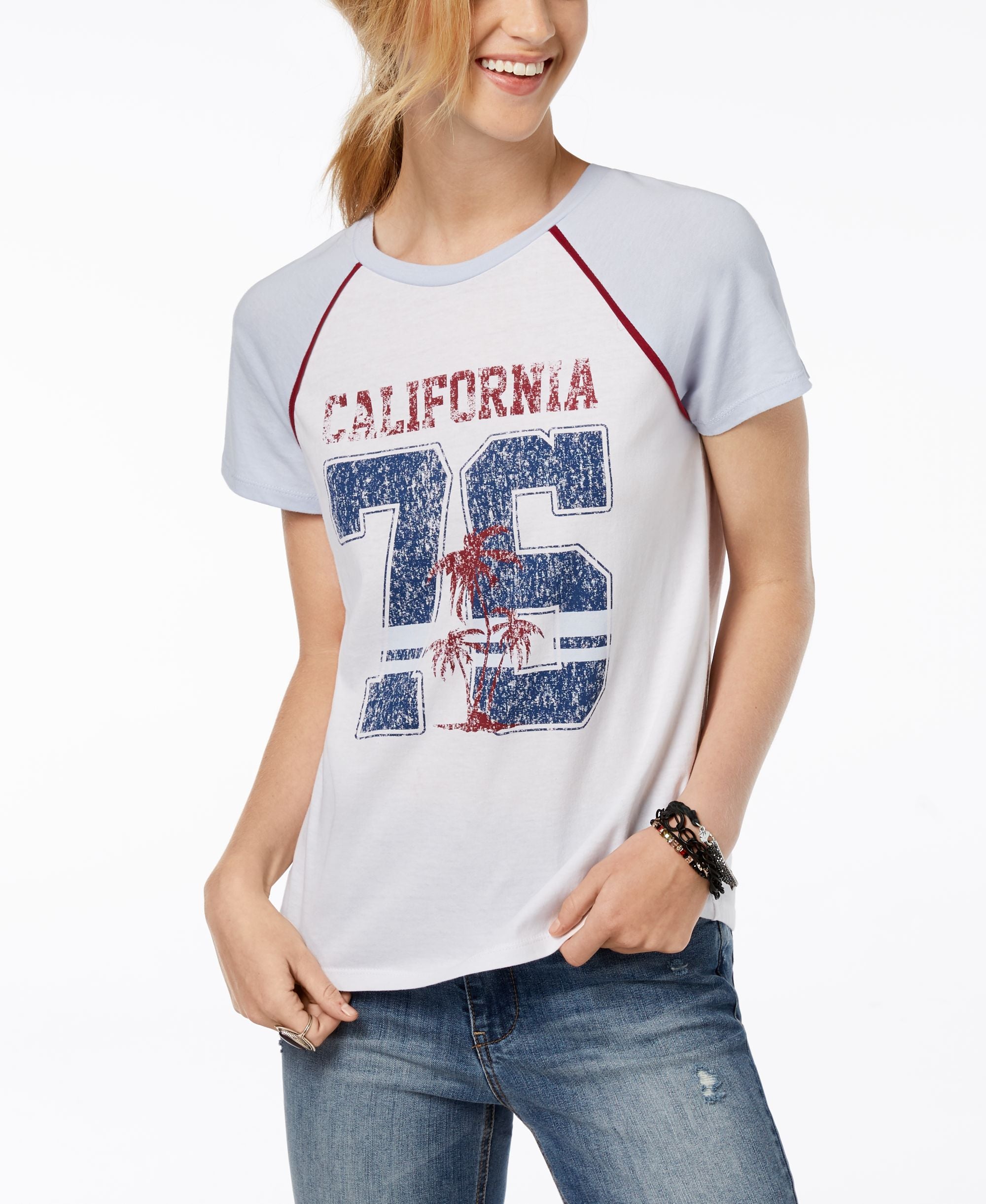 Rebellious One Juniors Cotton California Graphic T-Modern Shirt
