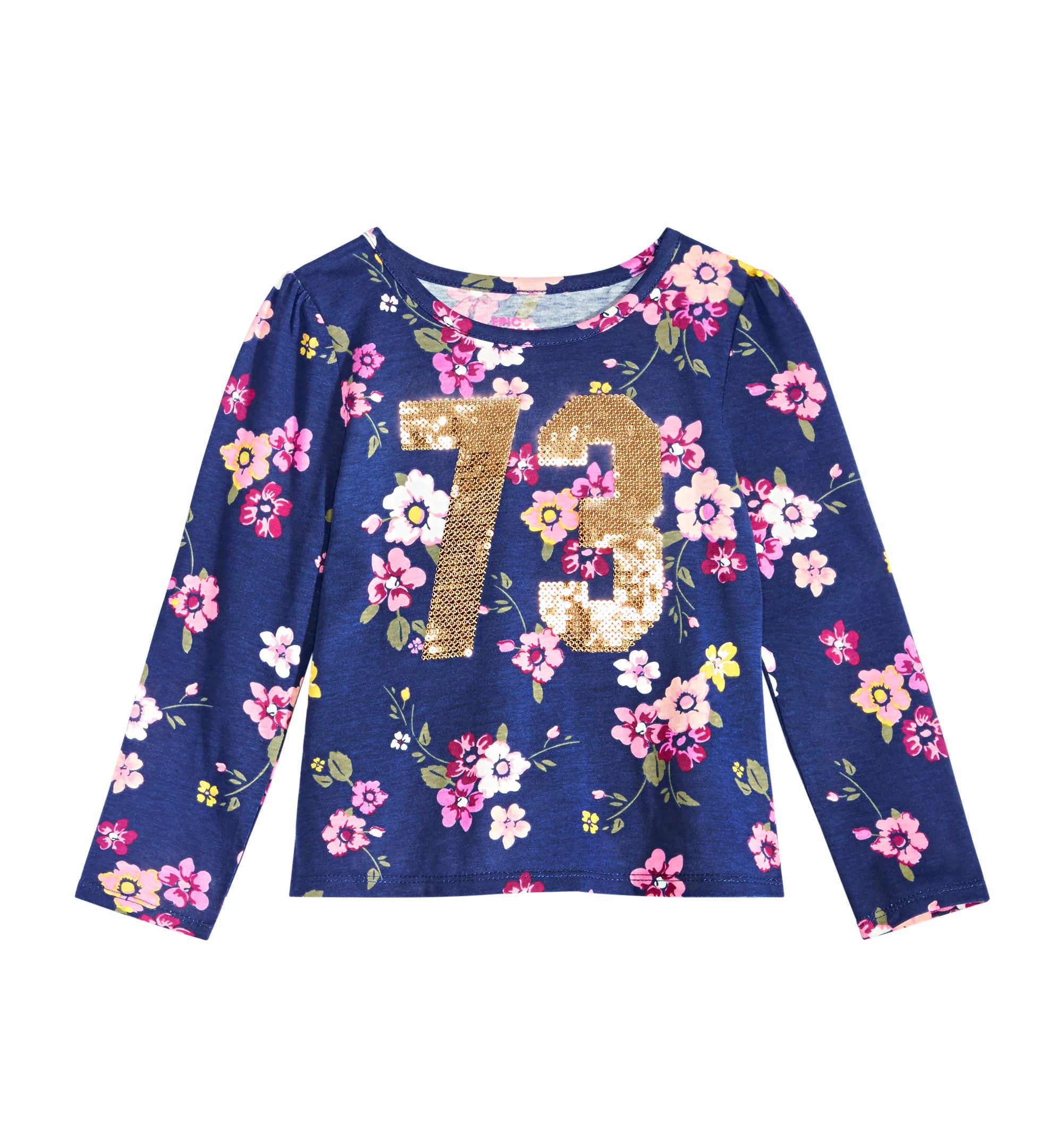 Epic Threads Toddler Girls Sequin Floral Print T-Modern Shirt
