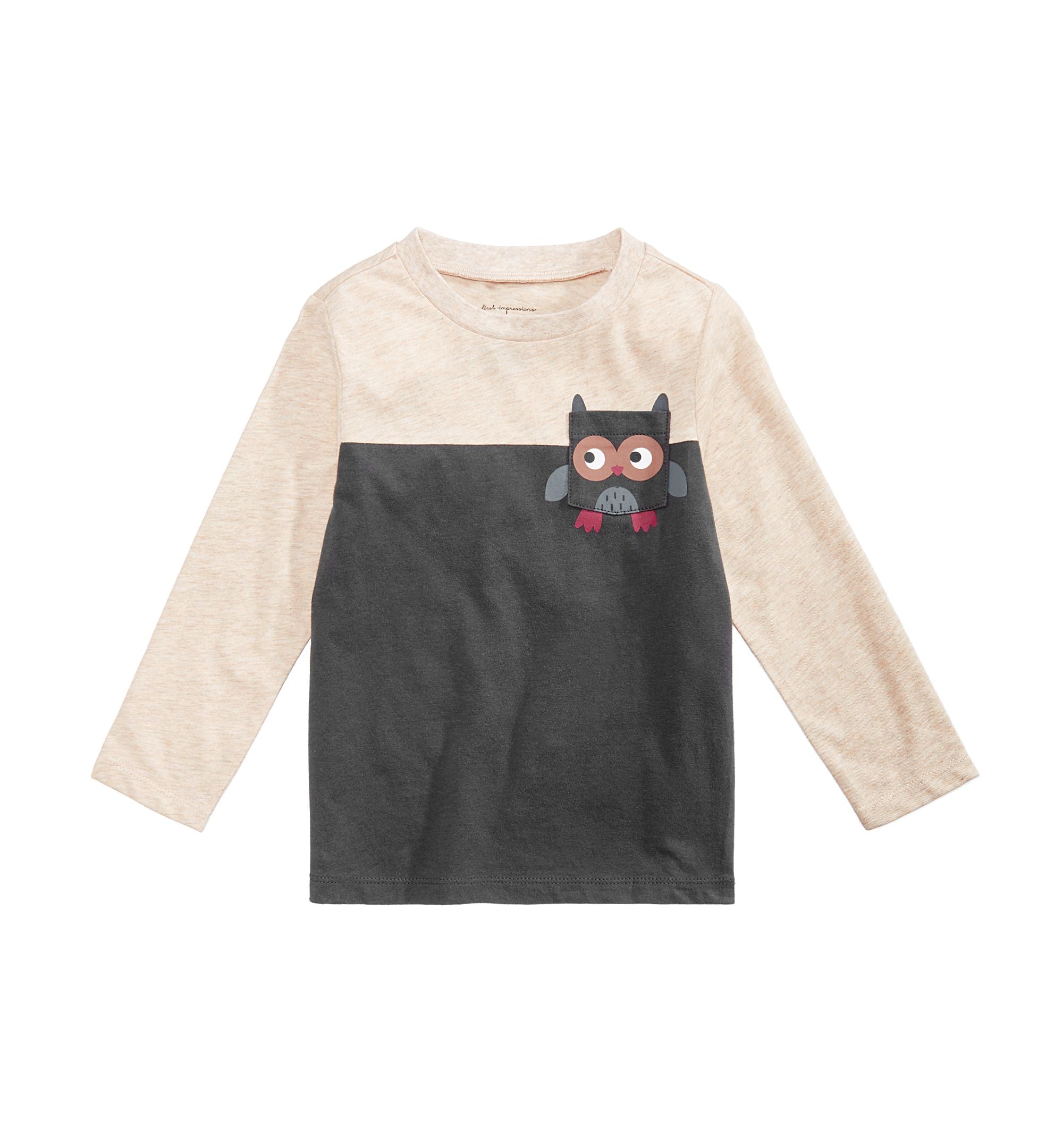 First Impressions Baby Boys Colorblocked Owl Pocket T-Modern Shirt