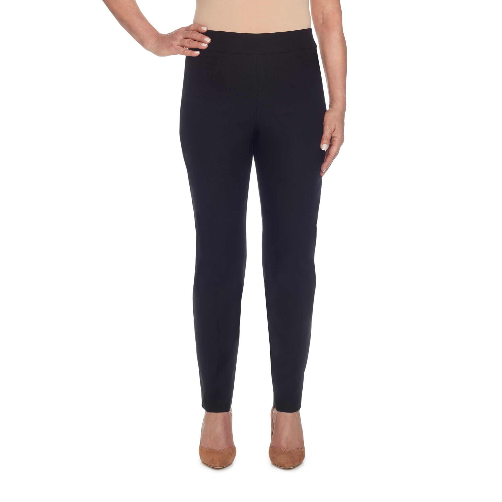 Petite Classics Tummy-Control Pull-On Straight-Leg Signature Pants, Petite & Petite Short