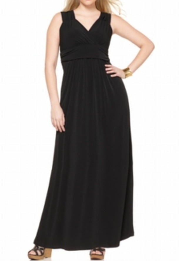 Plus Size Ruched Empire Maxi Dress