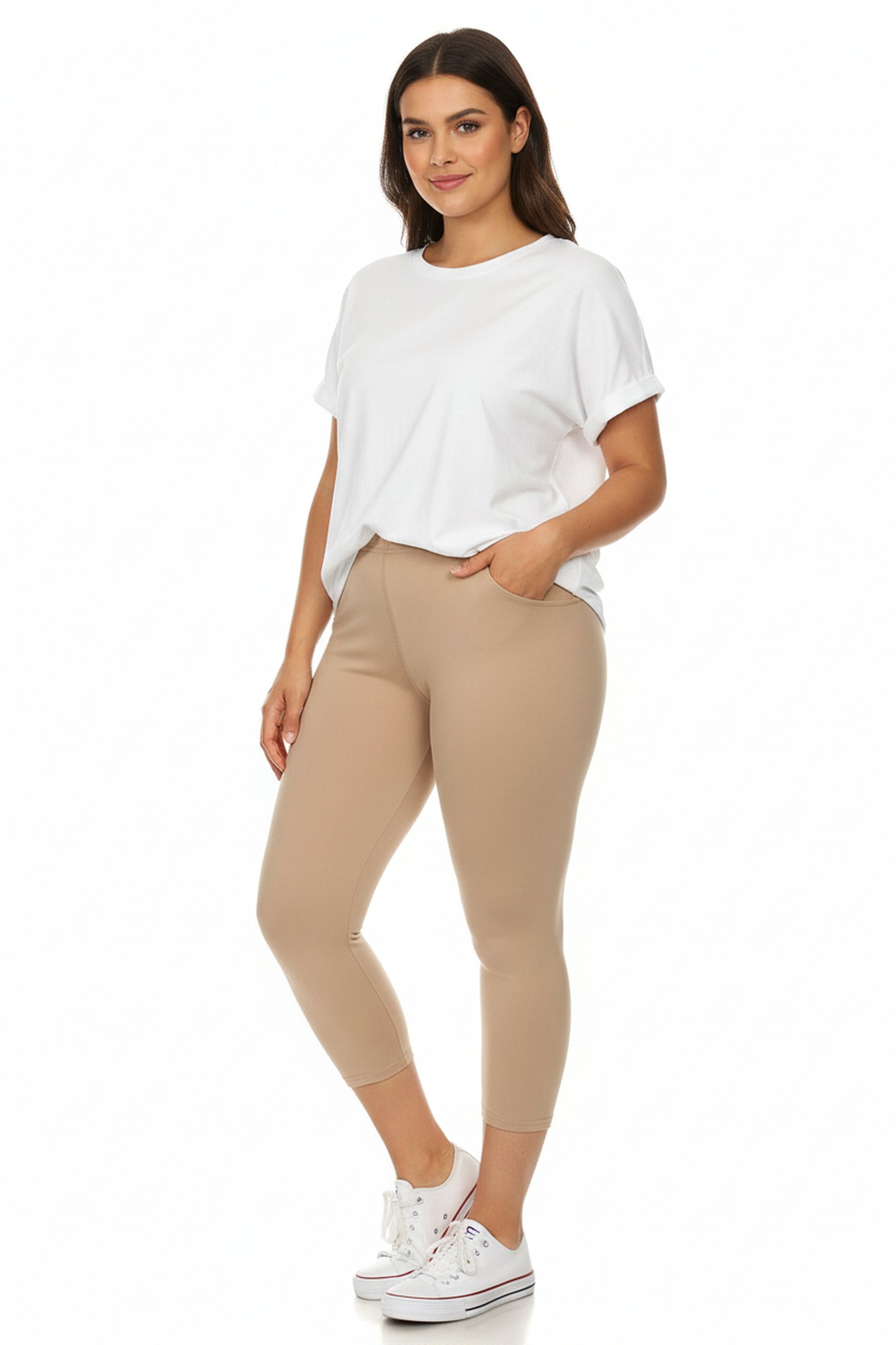 Buttery Smooth Essential Solid Plus Size Capris - New Mix
