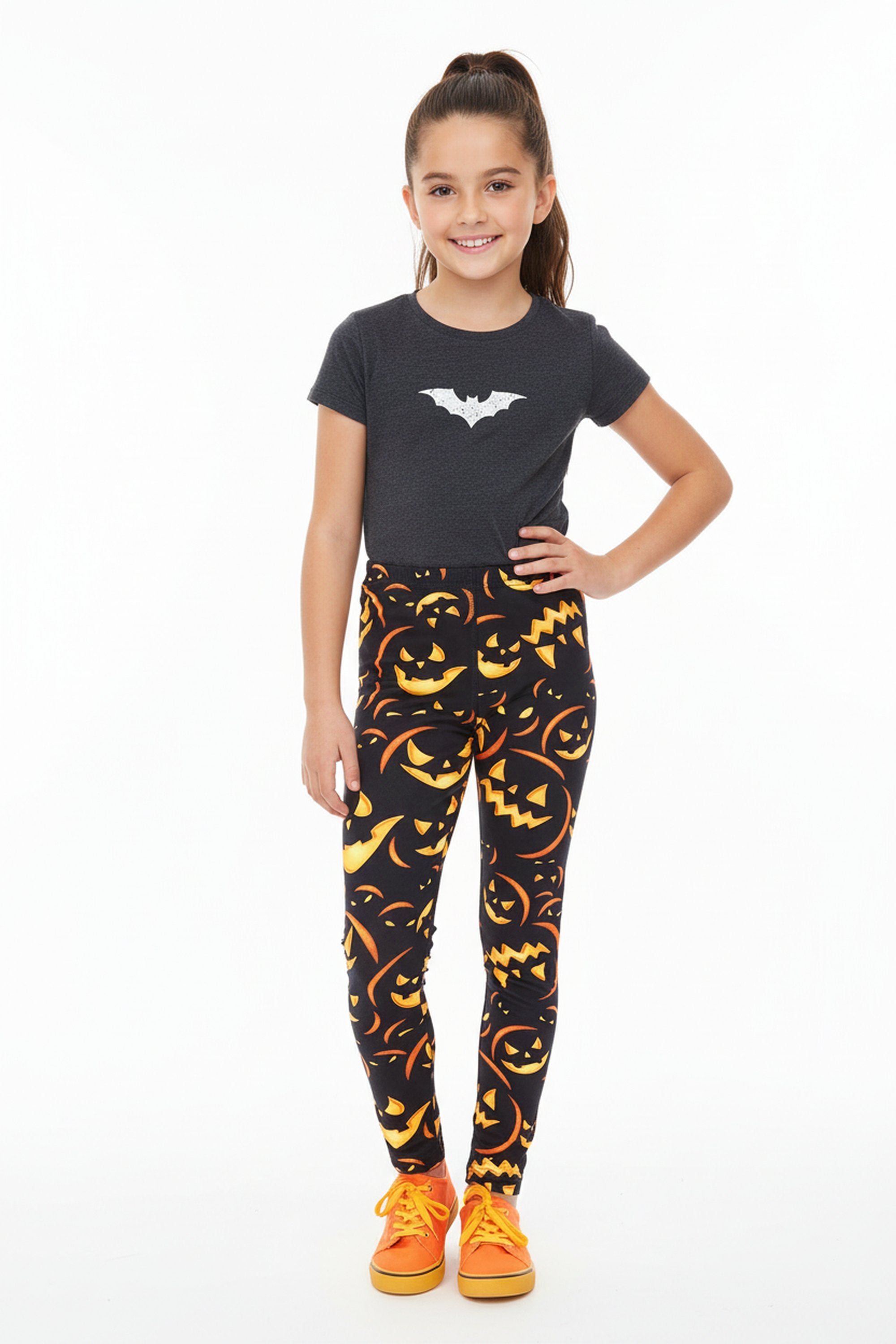 Buttery Soft Evil Halloween Pumpkins Kids Leggings - USA Fashion