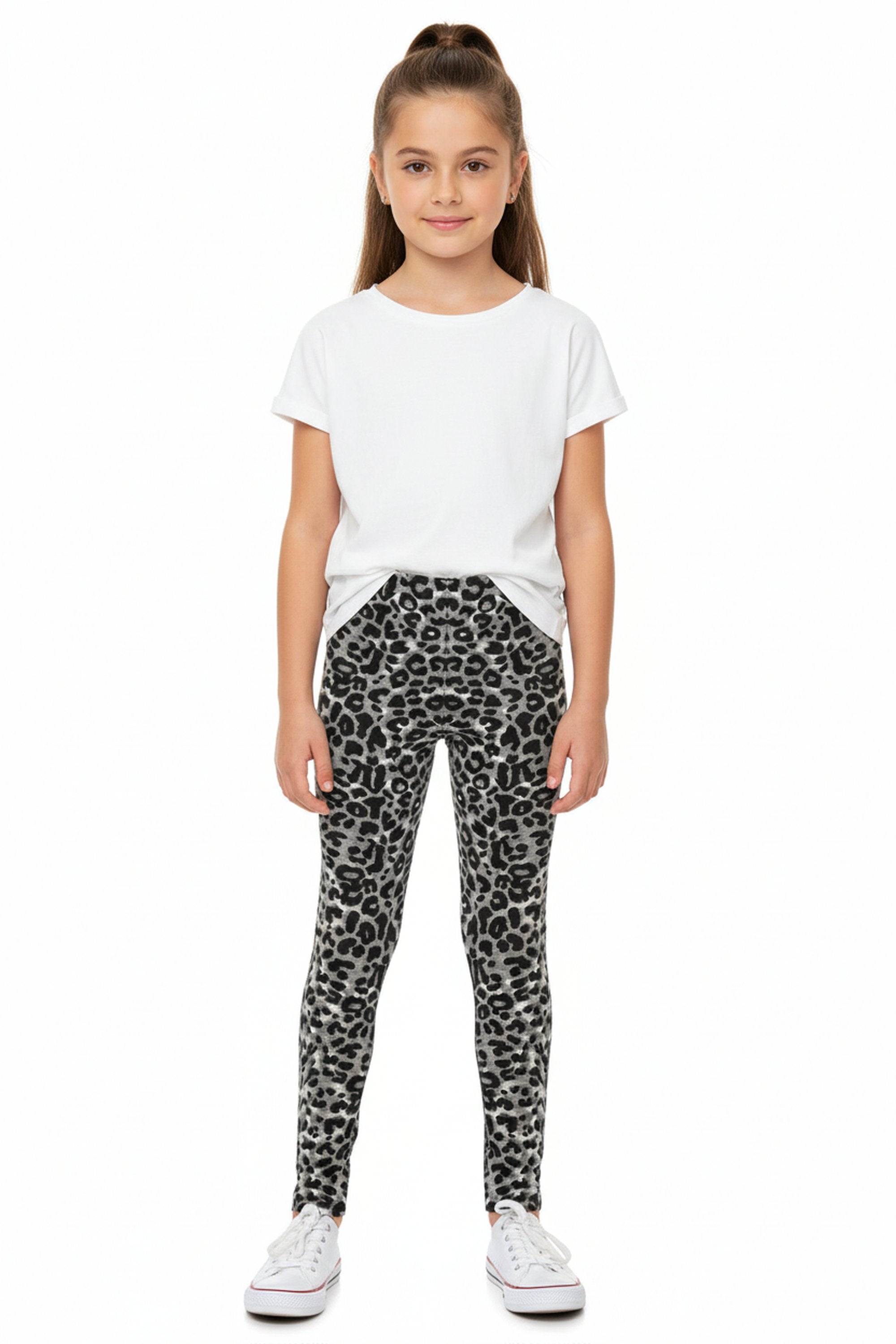 Buttery Soft Snow Leopard Kids Leggings