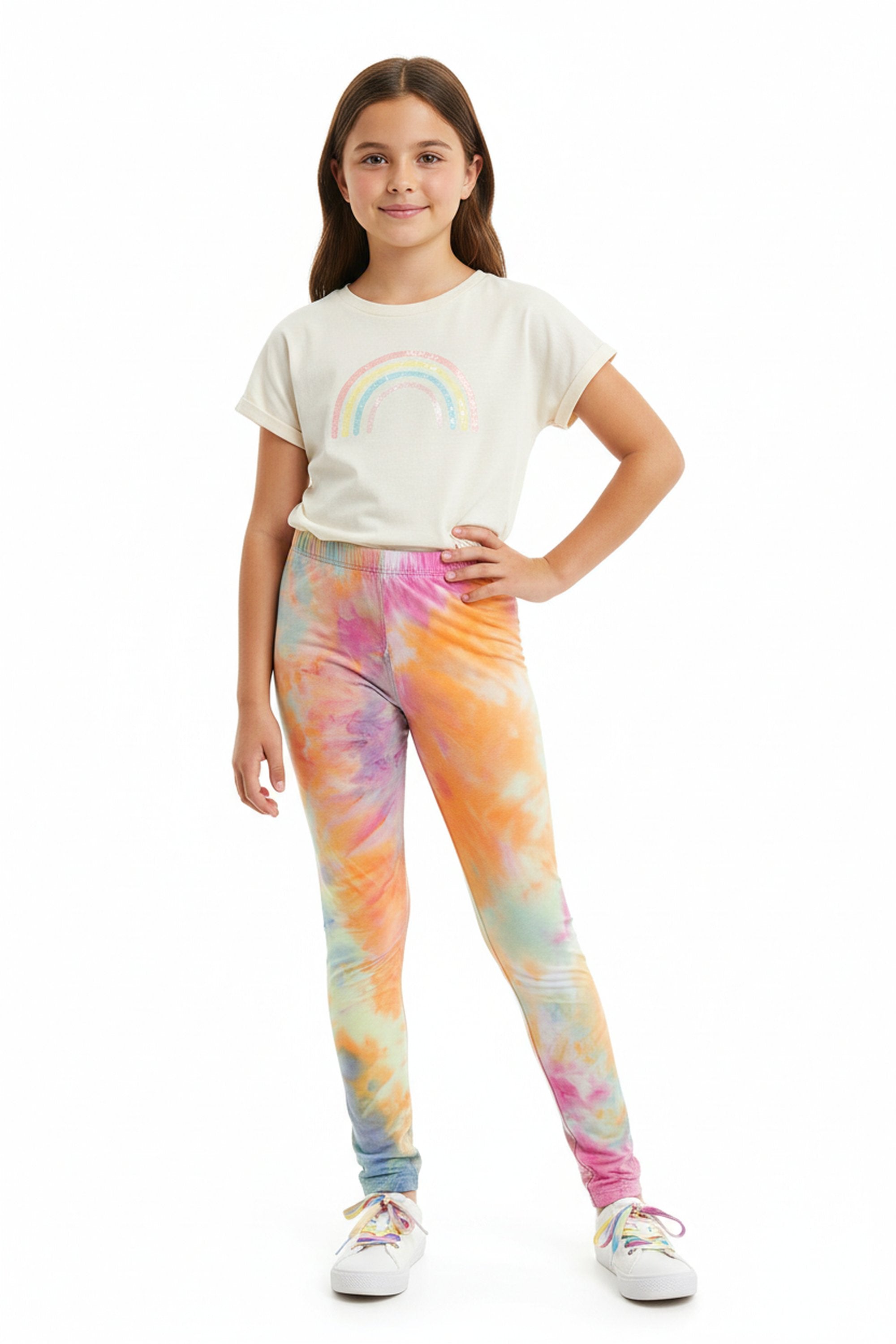 Buttery Soft Multi-Color Pastel Tie Dye Kids Leggings