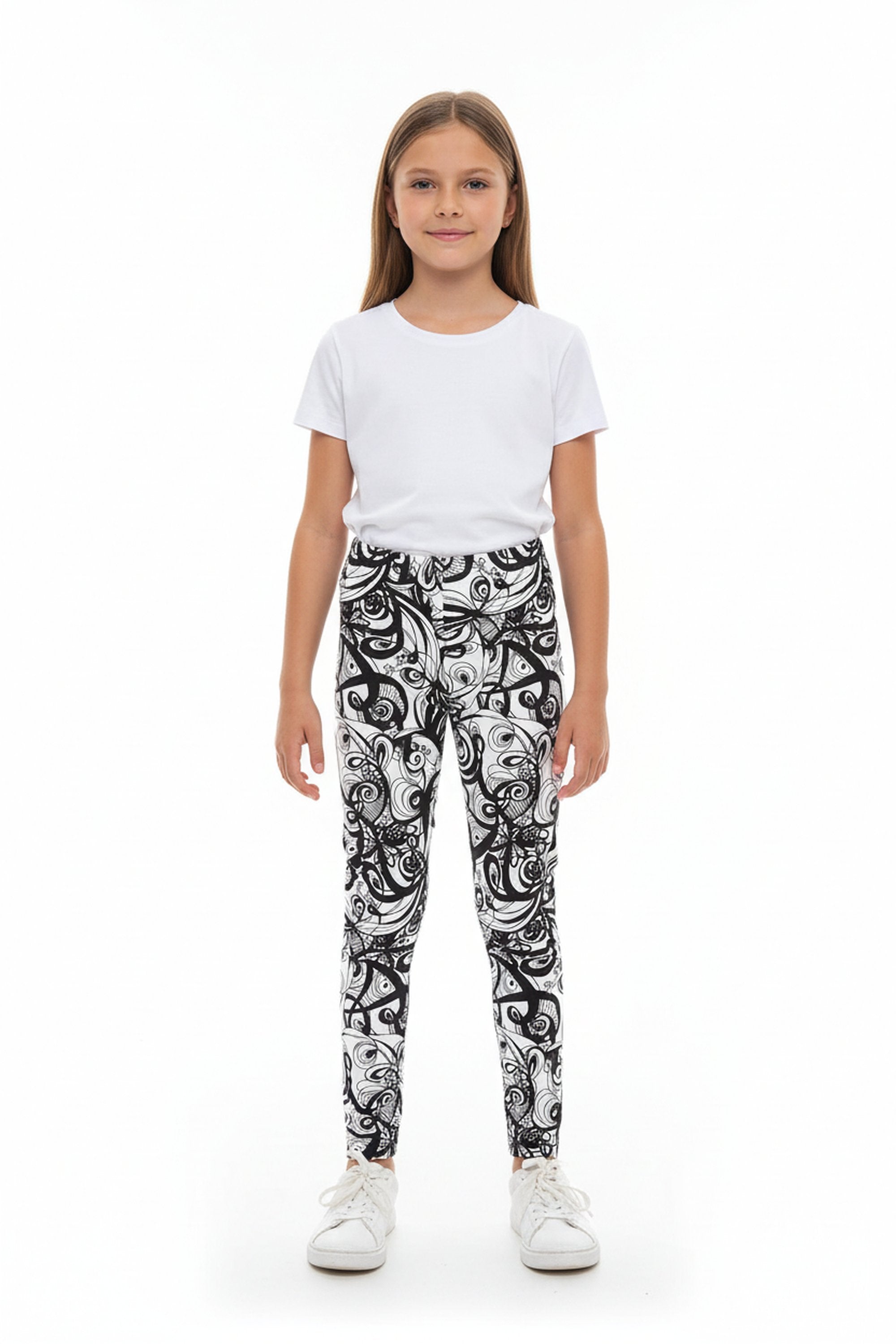 Buttery Soft Elegant Abstract Swirly Kids Leggings