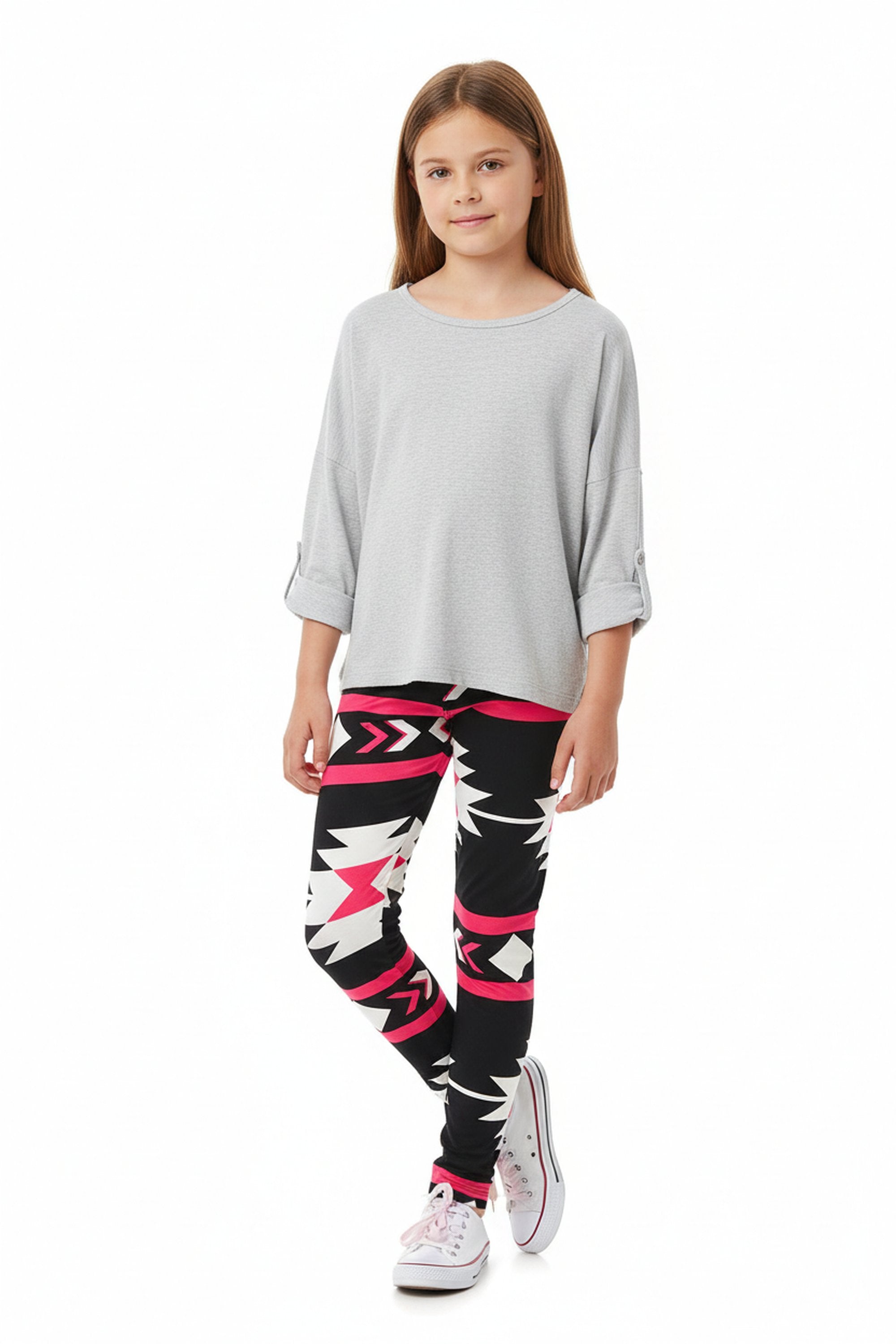 Buttery Soft Magenta Aztec Tribal Kids Leggings