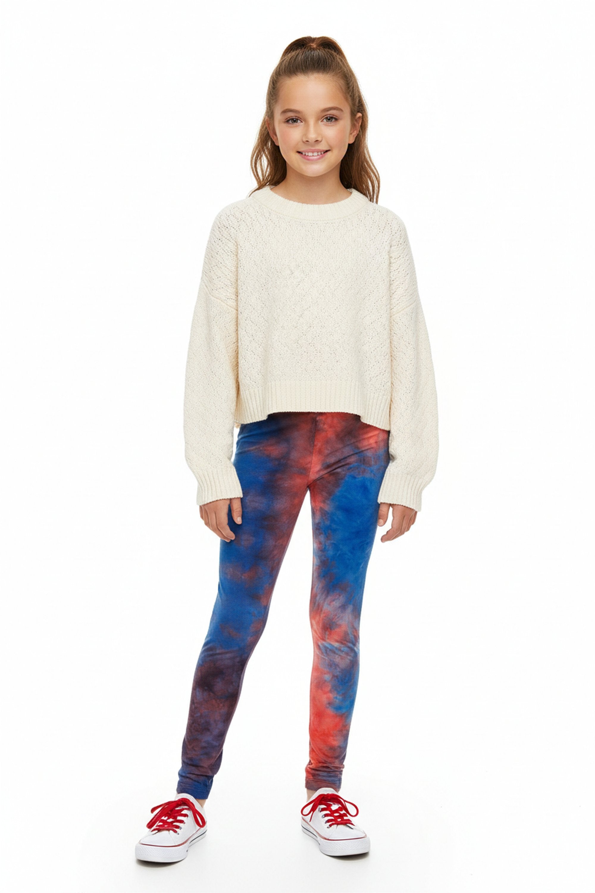Buttery Soft Red and Blue Kids Leggings