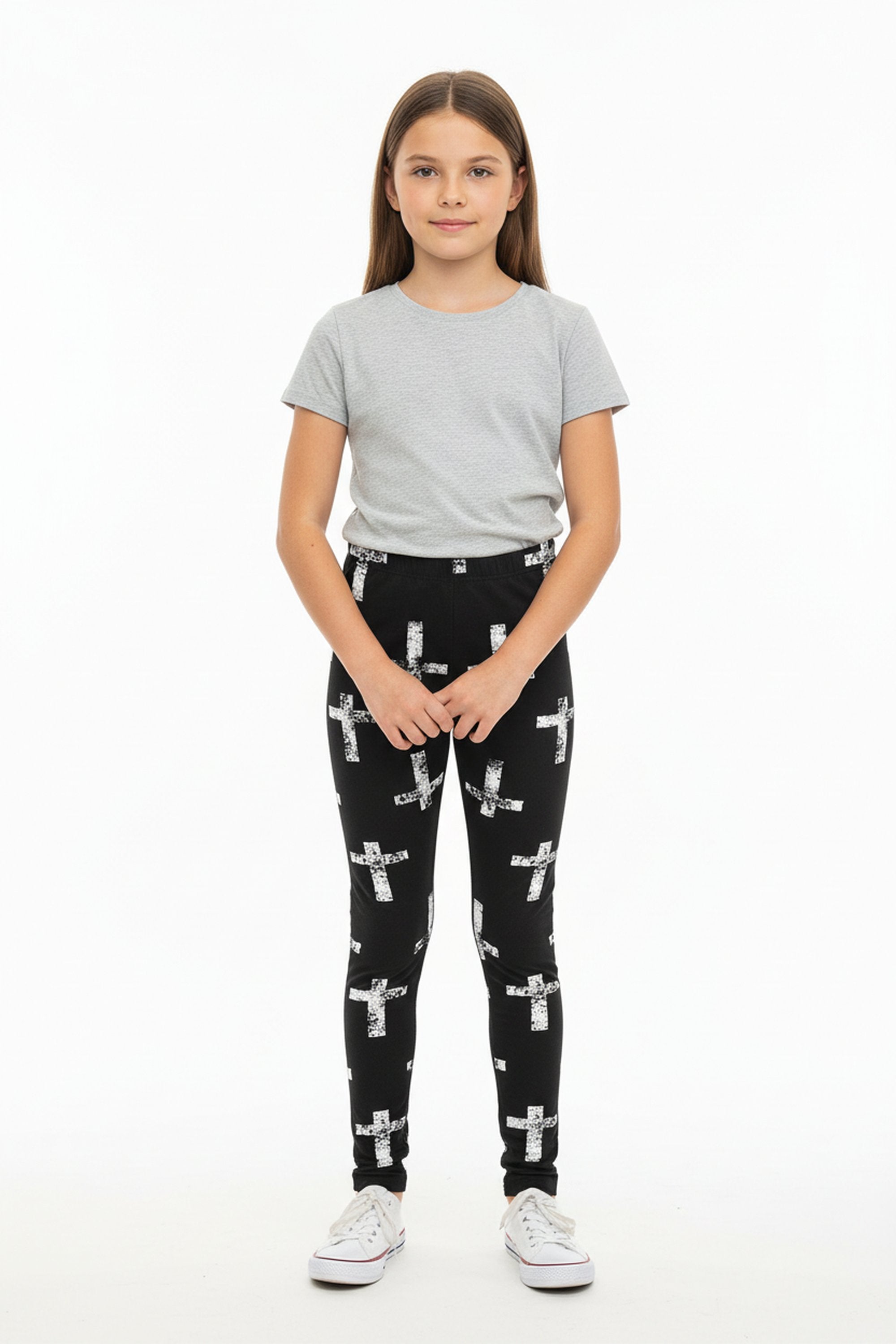 Buttery Soft Faded Cross Kids Leggings
